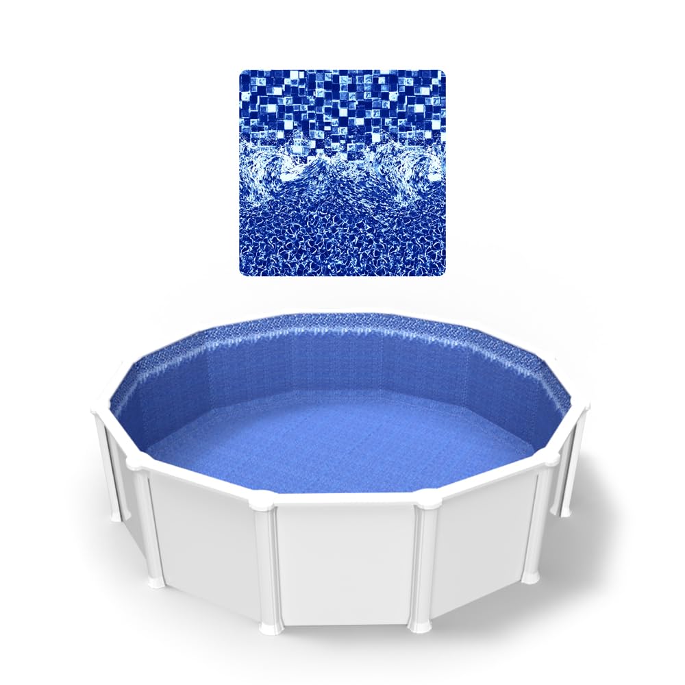 15' Round Overlap Above Ground Pool Liner - 25 Gauge Heavy Duty Vinyl for Swimming Pools | Perfect for Backyard, Summer Fun & Family Gatherings | LINERWORLD.COM