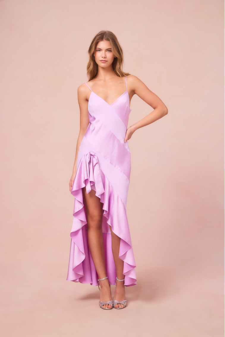 Elegant Mallee Satin Asymmetrical Dress for Women - Formal Evening Gown & Cocktail Party Wear - Perfect for Weddings, Prom, and Special Occasions