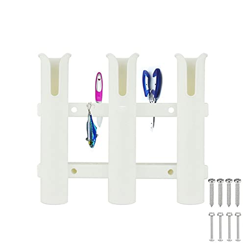 MAXIAOAO 3-Pack White Plastic Fishing Rod Holders - 48MM Boat Marine Kayak Yacht Rod Rack Socket for Secure Rod Storage - Perfect for Fishing Boxes, Boats, and Kayaks