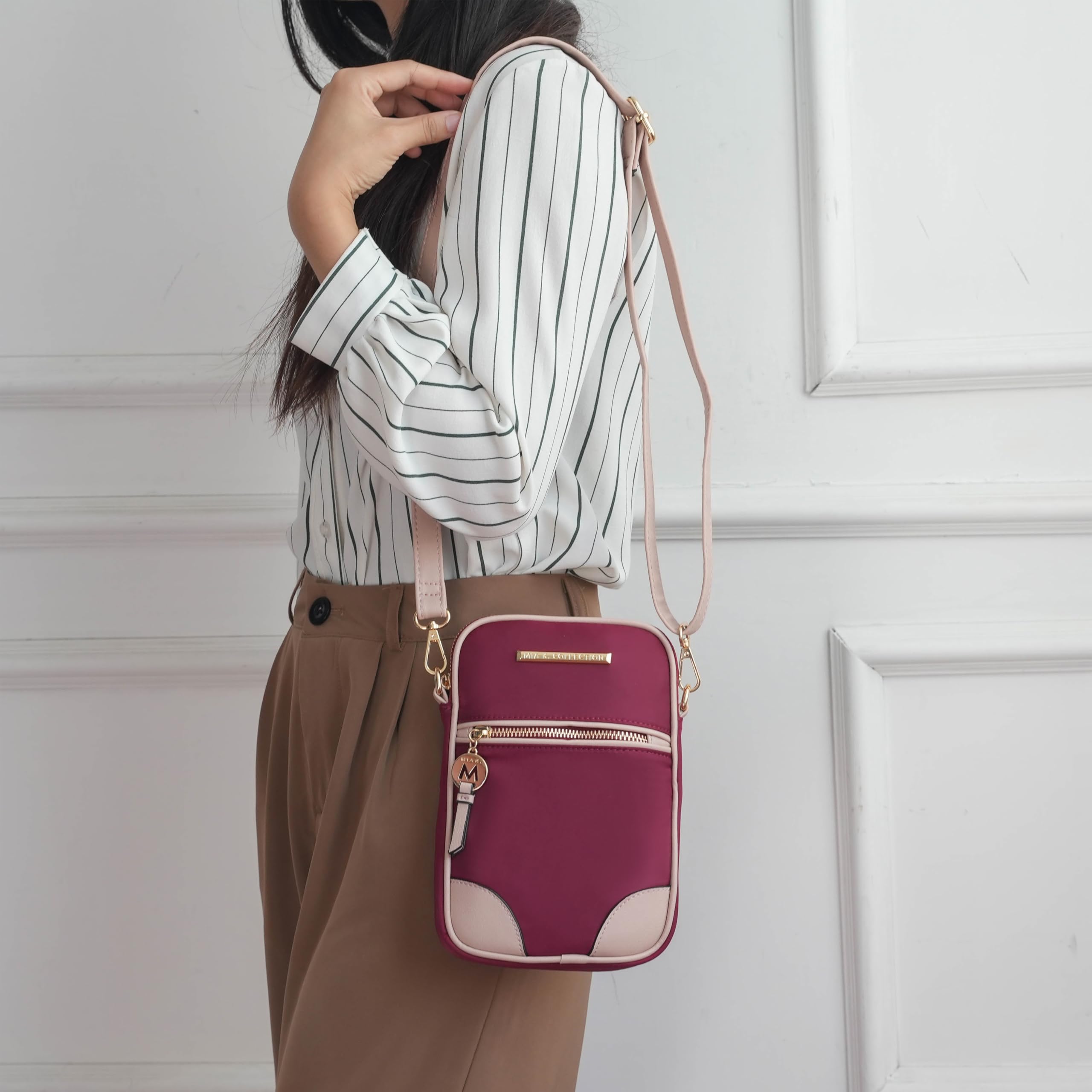 MKF Collection Vegan Leather Crossbody Bag for Women - Stylish Shoulder Bag with Phone Pocket, Small Handbag Purse by Mia K | Perfect for Work, Travel, and Everyday Use