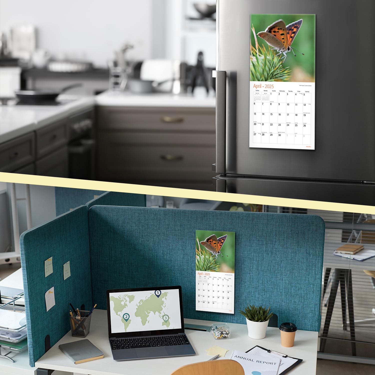 RED EMBER Butterflies Mini 2025 Wall Calendar - 12 Month 7