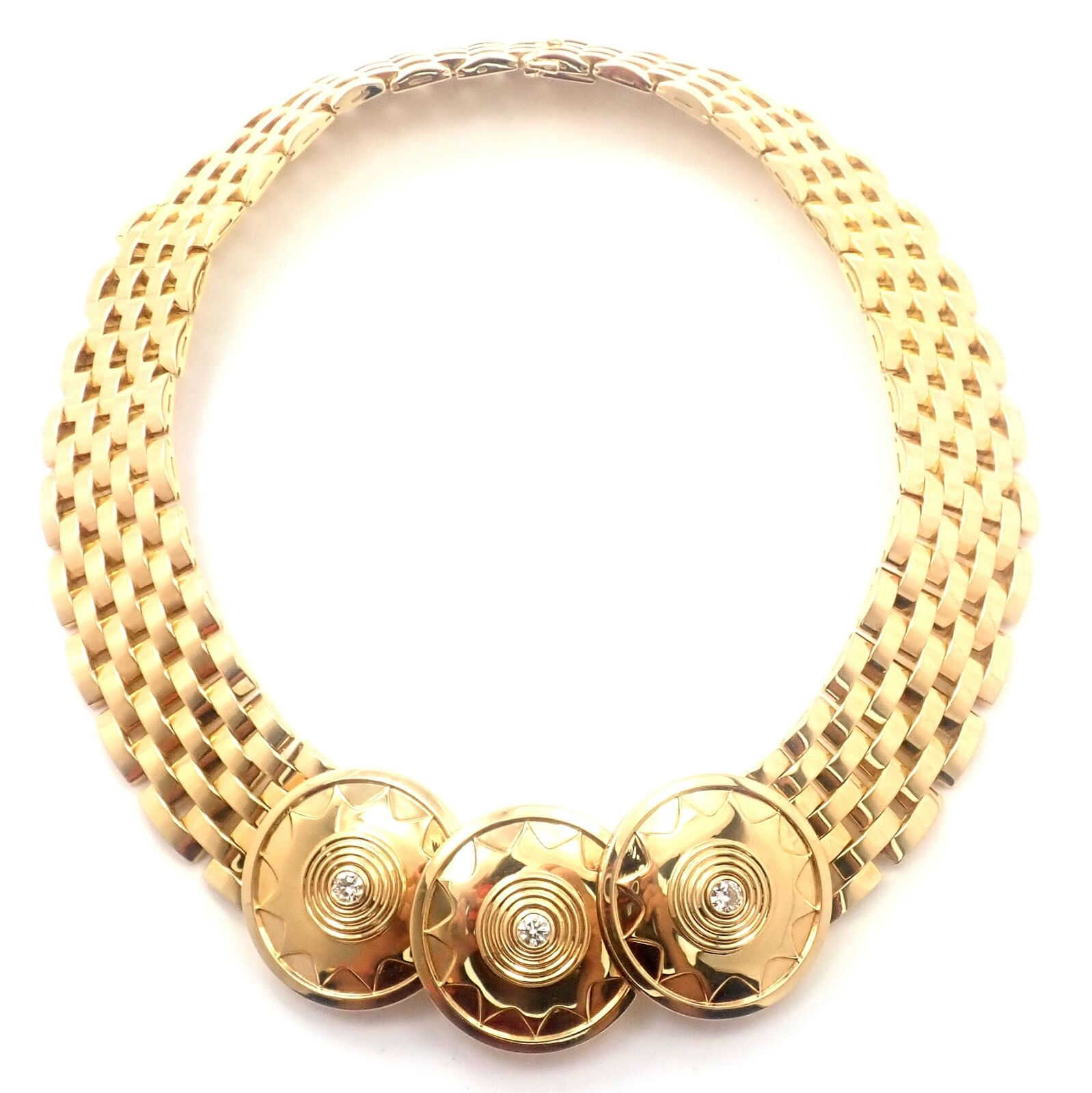 Authentic Cartier Maillon Panthere Seven Row 18k Yellow Gold Diamond Necklace for Women | Luxury Jewelry Gift for Anniversary, Birthday & Special Occasions