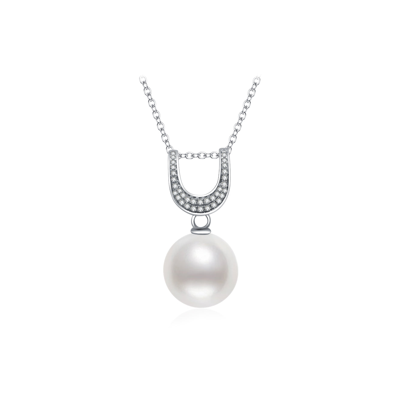 18K Solid Gold Diamond Australian White South Sea Pearl Necklace KN00133 - Elegant Luxury Jewelry for Weddings, Anniversaries & Special Occasions