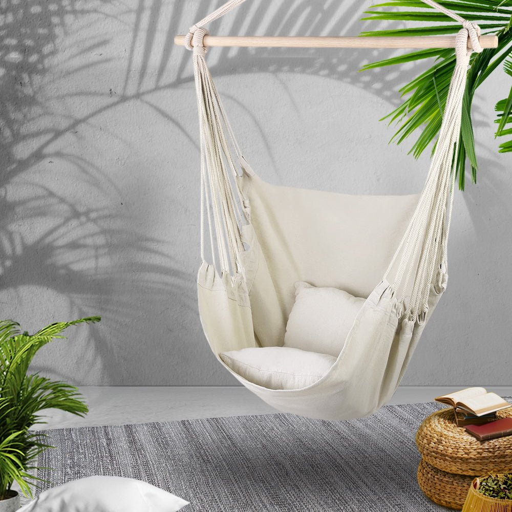 Comfortable Outdoor Hammock Chair with Cushion & Pillow - Perfect for Camping, Backyard Relaxation, and Patio Lounging