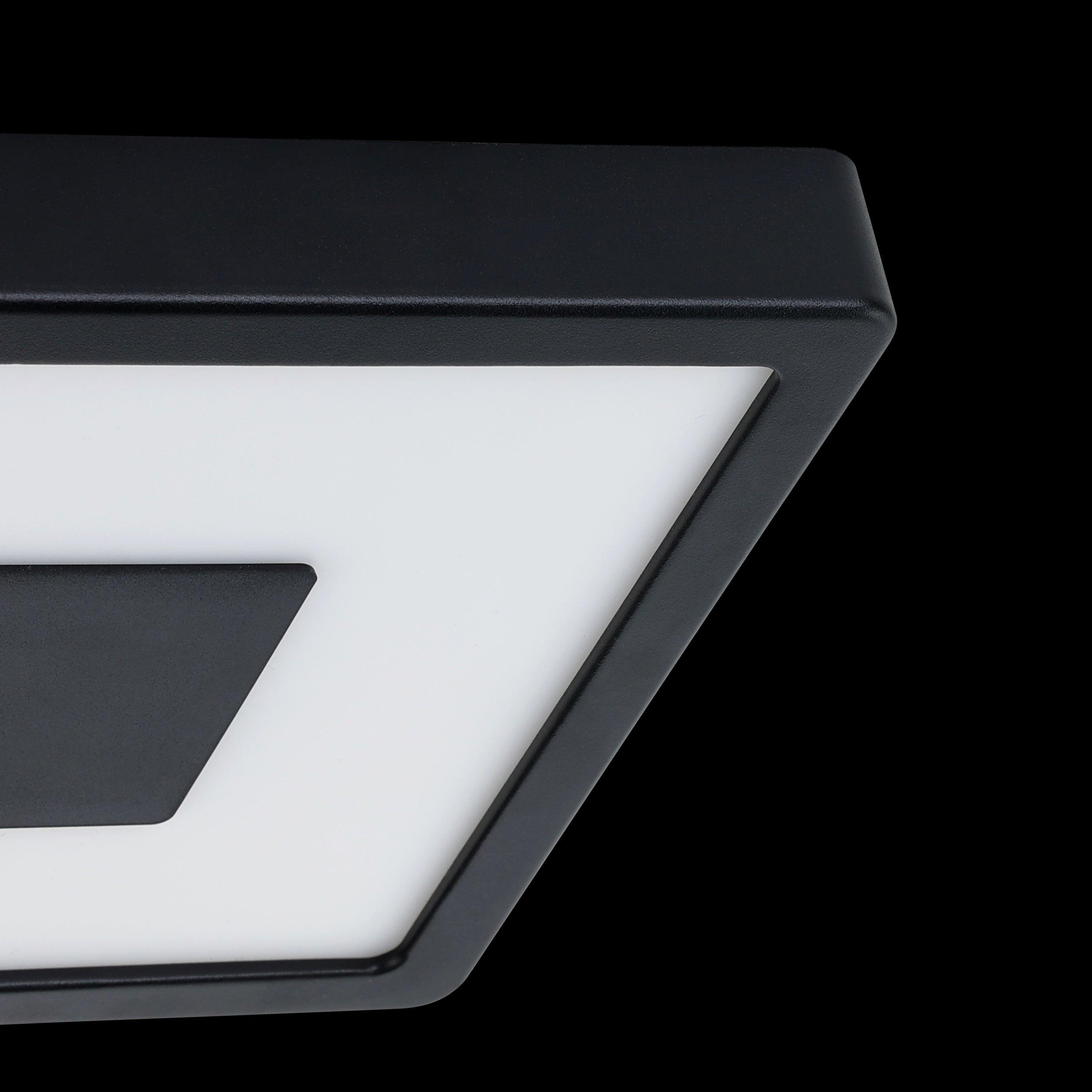 Eglo Iphias 2 Black LED Square Outdoor Flush Mount Ceiling Light - Waterproof IP44 - Perfect for Porch, Patio, Garage & Entryway Lighting