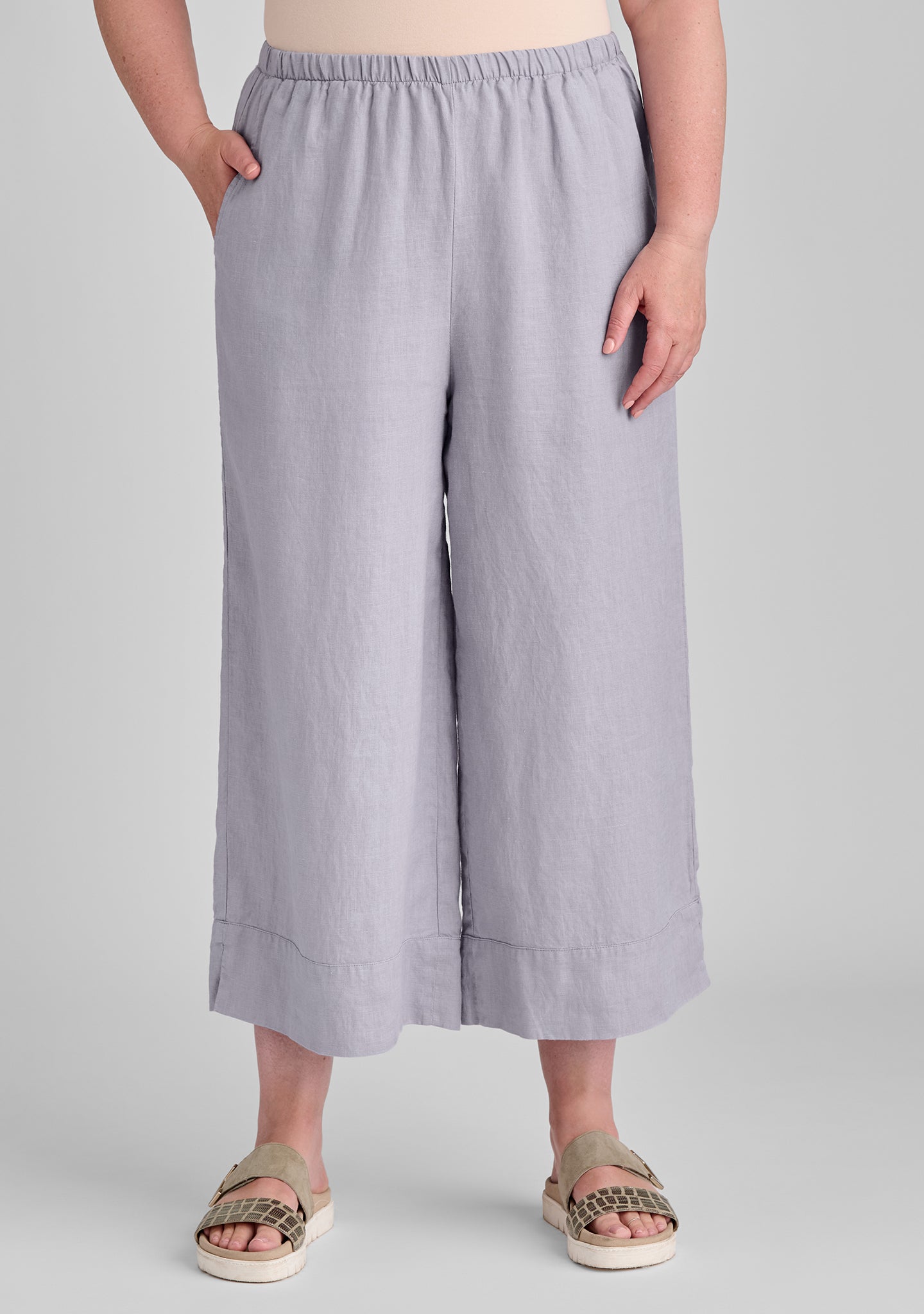 Breathable Vented Cuff Linen Pants with Elastic Waistband - Comfortable Summer Casual Wear for Women & Men