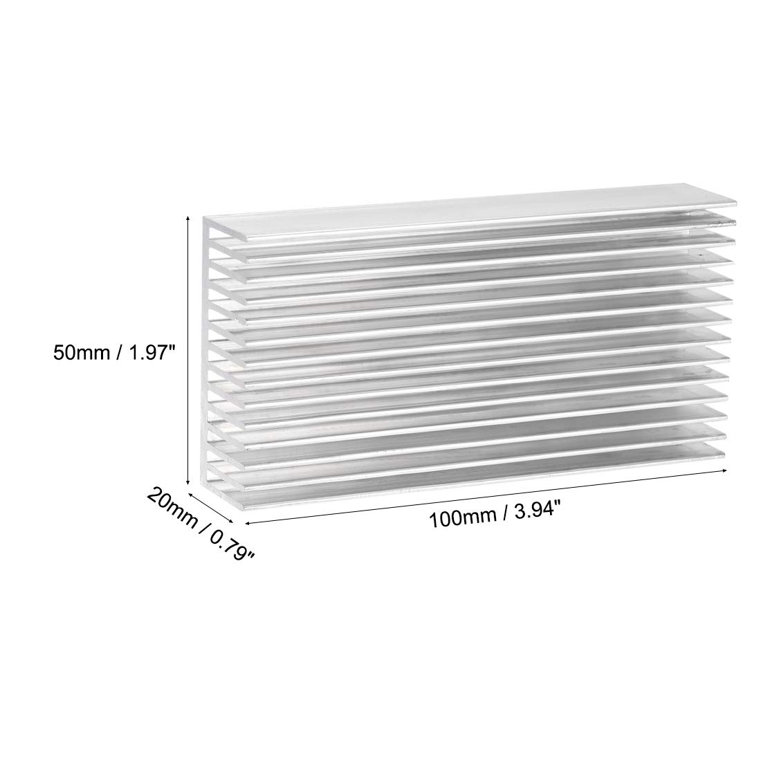 High-Performance Aluminum Heatsink for MOS GPU IC Chip Cooling - 100x50x20mm Silver Heat Sink - Perfect for PC Builds, Electronics Cooling & DIY Projects