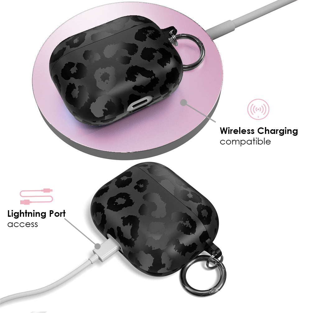 Stylish Black Leopard Print AirPods Case - Protective Cover for AirPods 1/2/3 & Pro - Perfect for Gym, Travel & Everyday Use