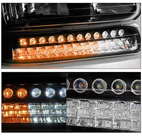 Replacement Headlights Headlamps Black Compatible with 1999-2002 Chevy Silverado & 2000-2006 Suburban/Tahoe - Upgrade for Night Driving & Off-Road Adventures