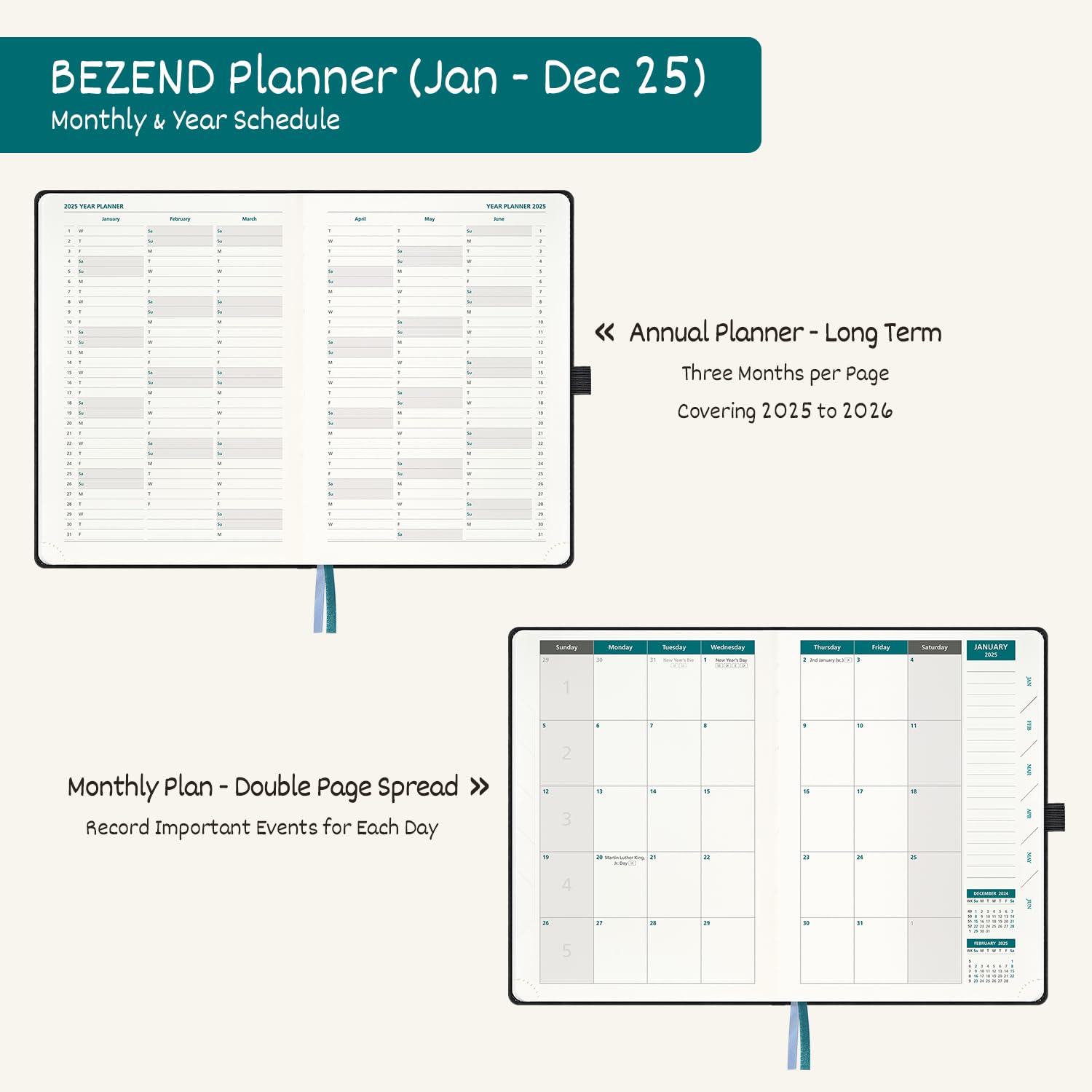 2025 Weekly Planner with 2 Columns & Monthly Tabs - 6