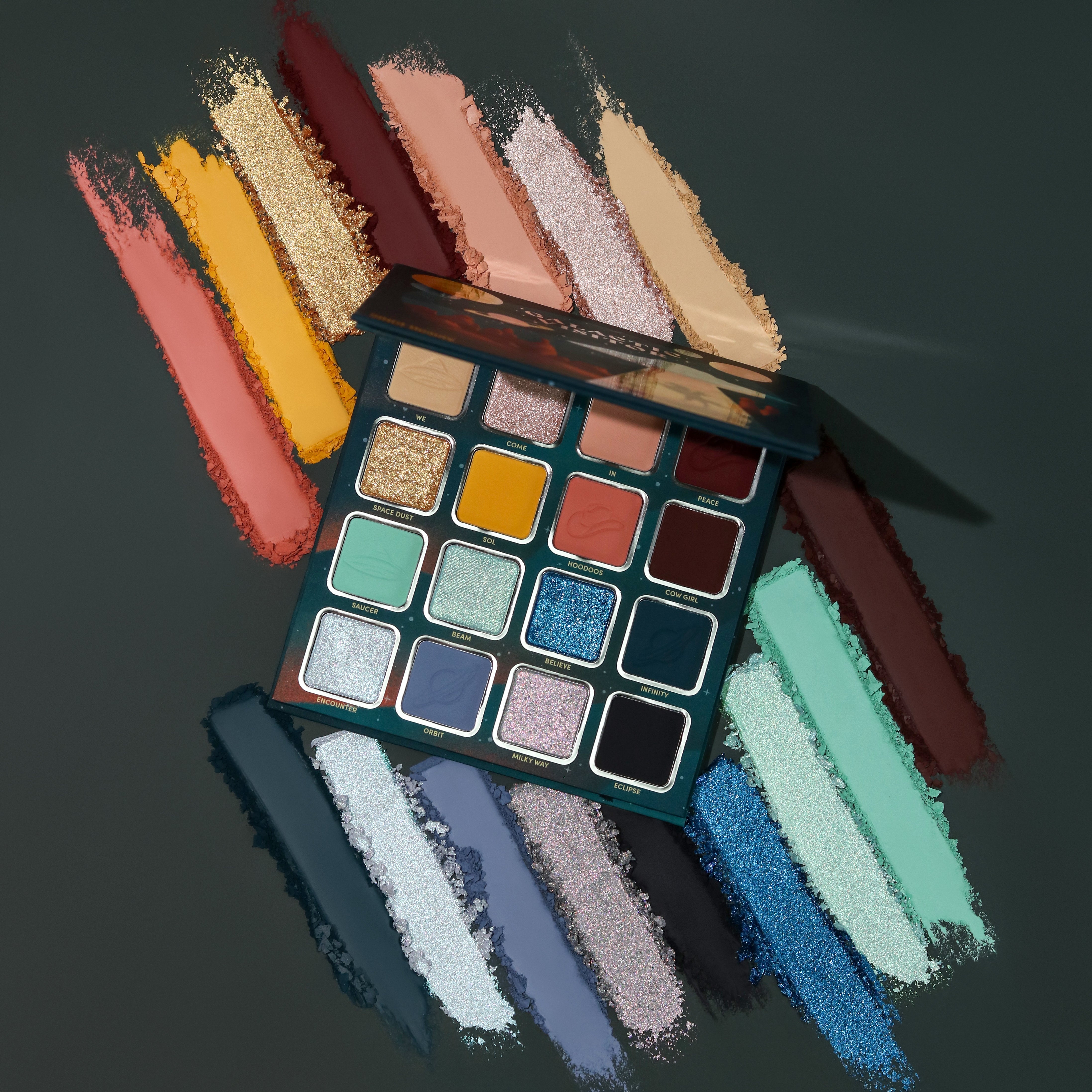 Galactic Visitor Eyeshadow Palette - 12 Vibrant Colors, Long-Lasting & Pigmented for Stunning Makeup Looks | Perfect for Party, Halloween, Cosplay & Night Out