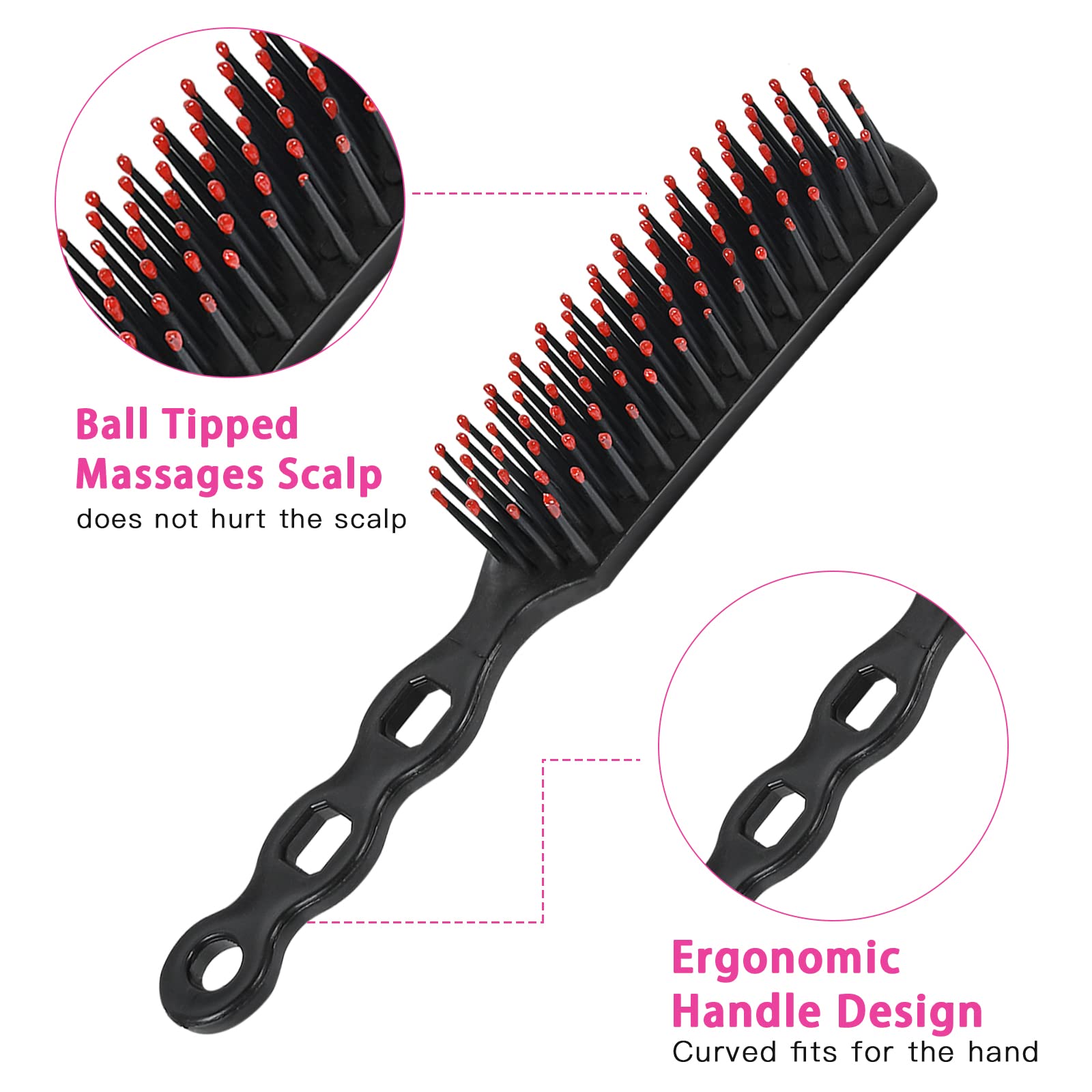 Elesunory 30 Pack Bulk Disposable Hair Brushes - Anti Static Detangling Combs for Salon, Hotel & Nursing Home - Travel Size 7 x 0.78 Inch Black Hairbrush Set - Perfect for Guests, Patients & Personal Use
