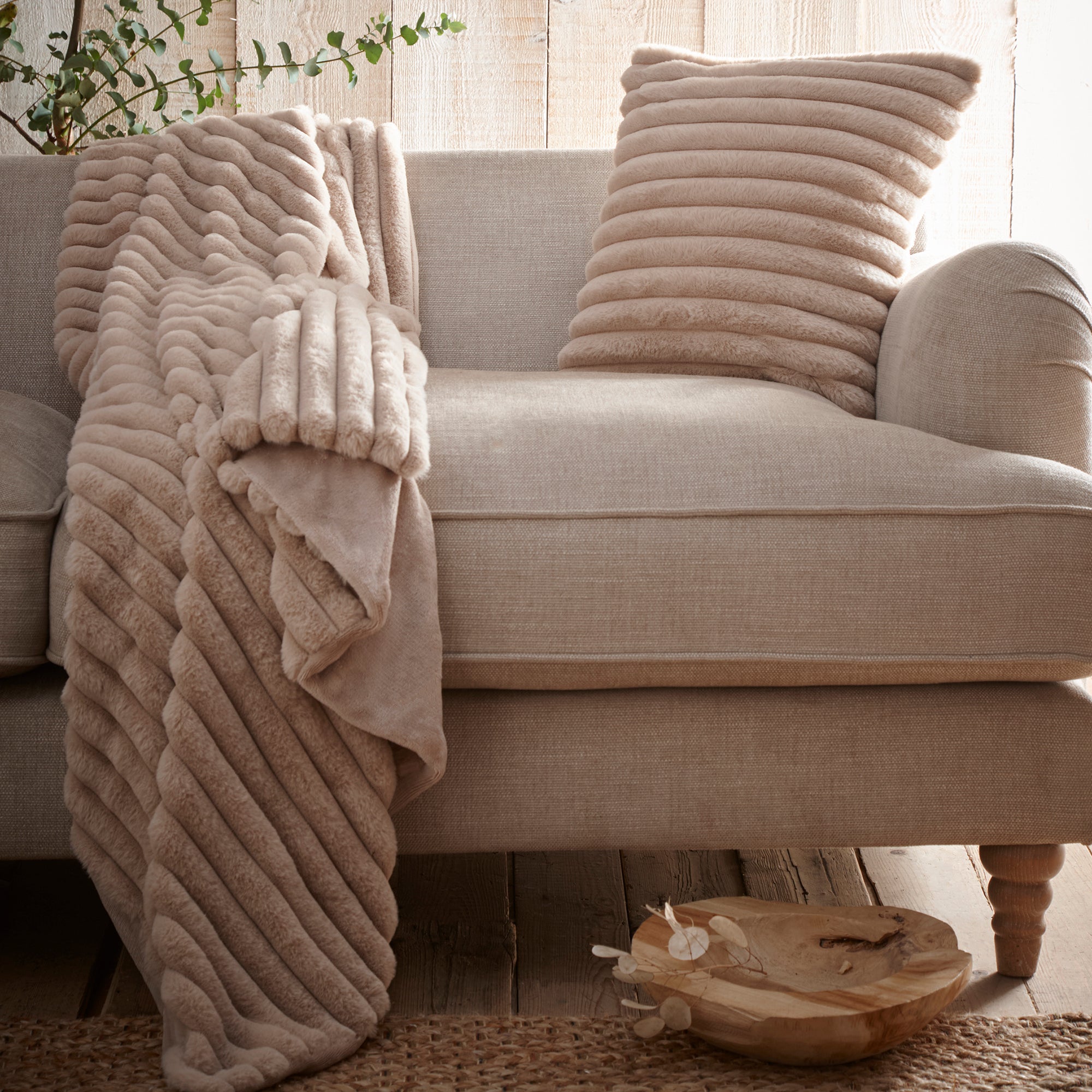 Appletree Hygge Morritz Cushion - Natural Cotton Throw Pillow for Sofa & Bed - Cozy Home Decor for Living Room, Bedroom, and Nursery
