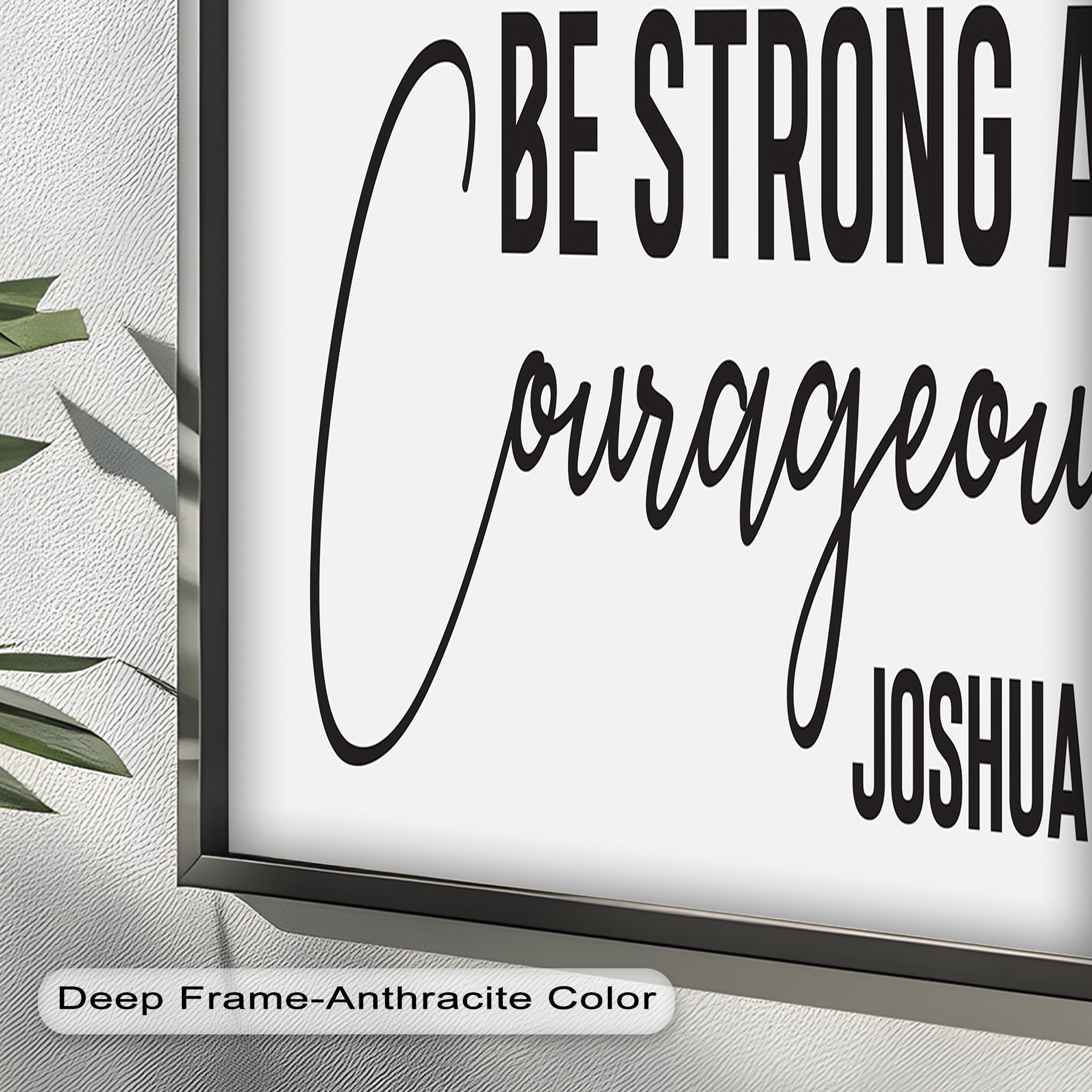 Be Strong and Courageous - Joshua 1:9 Bible Verse Oil Painting Wall Art - Inspirational Christian Home Decor for Living Room, Bedroom & Office