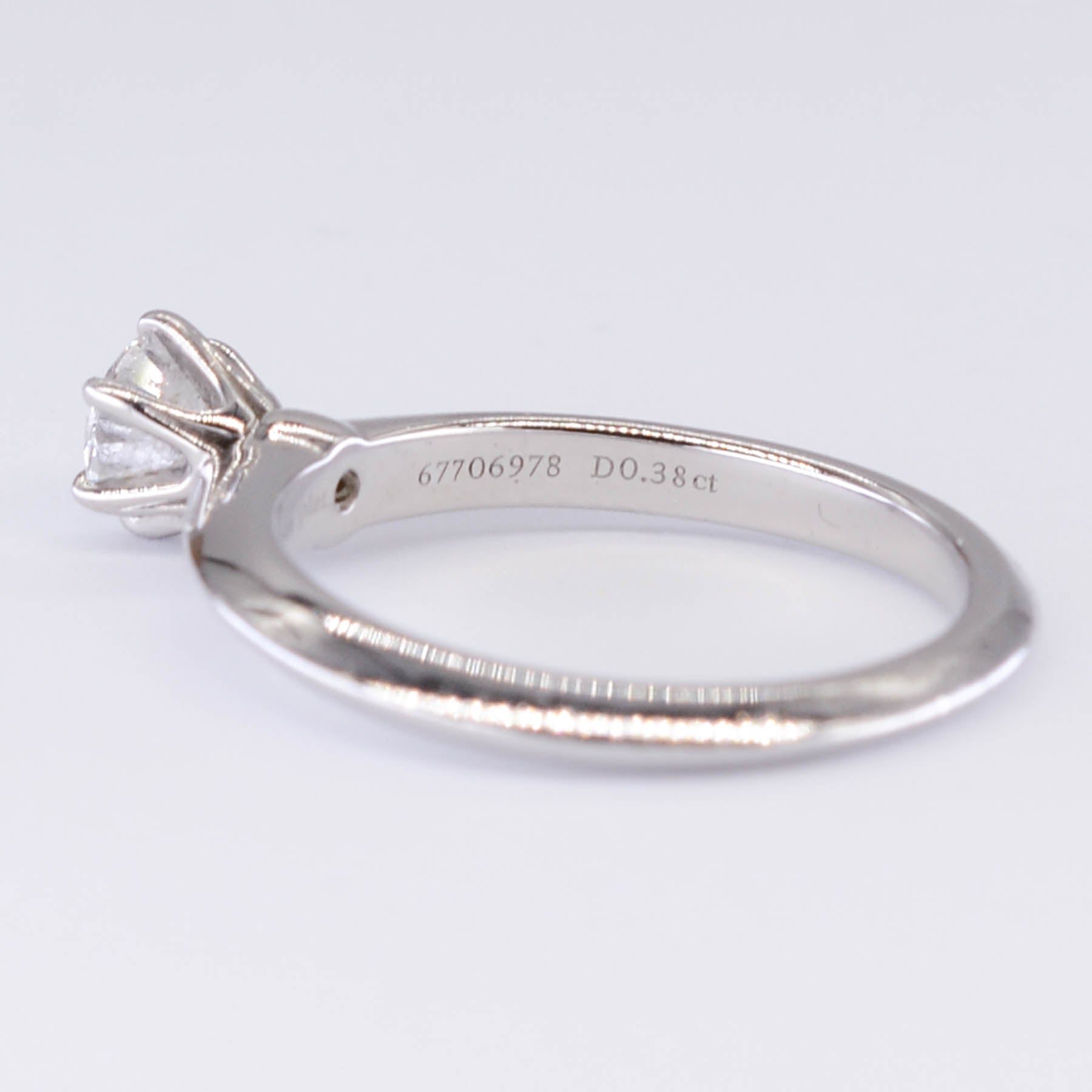 Tiffany & Co. Platinum Canadian Diamond Engagement Ring 0.38ct VS2 F Excellent Cut Size 4.75 - Perfect for Proposals, Anniversaries & Bridal Jewelry Gifts