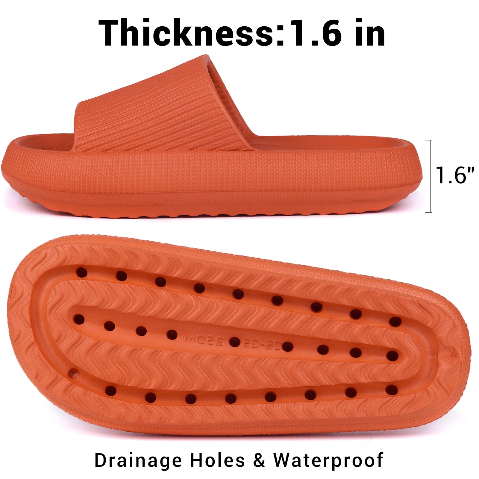 VONMAY Cloud Slides for Men and Women - Quick Drying Pillow Slippers with Non-Slip Sole & Cushioned Support - Perfect for Shower, Pool, Beach, and Indoor Comfort