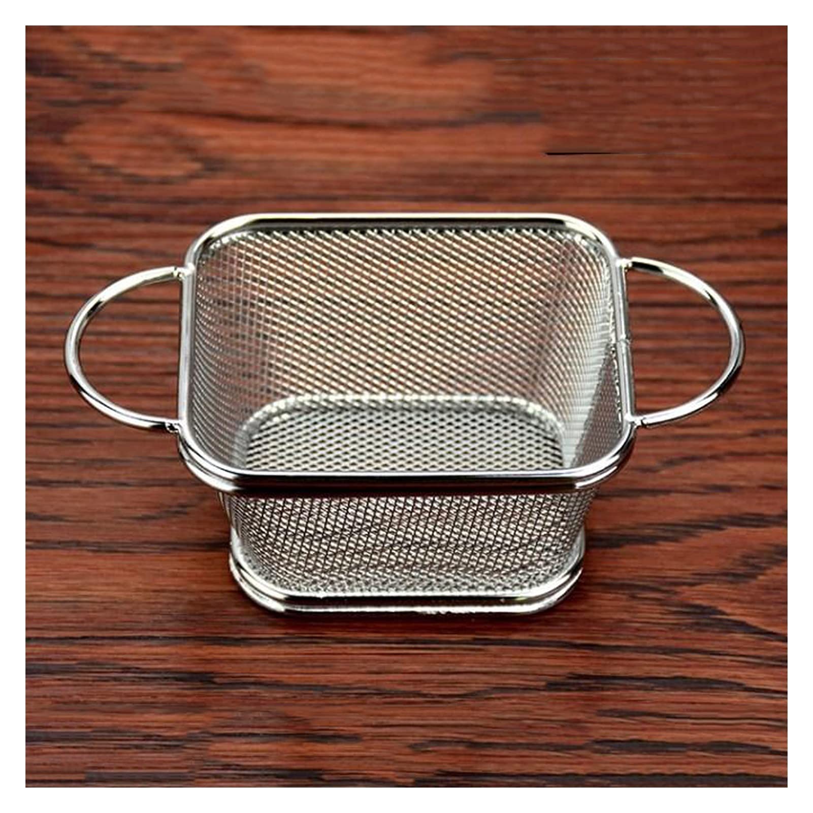 Stainless Steel French Fries Basket - Square Deep Fry Basket with Binaural Drain for Restaurants, Kitchens & Snack Bars - Perfect for Frying Tortillas, Chicken Wings, Onion Rings & More