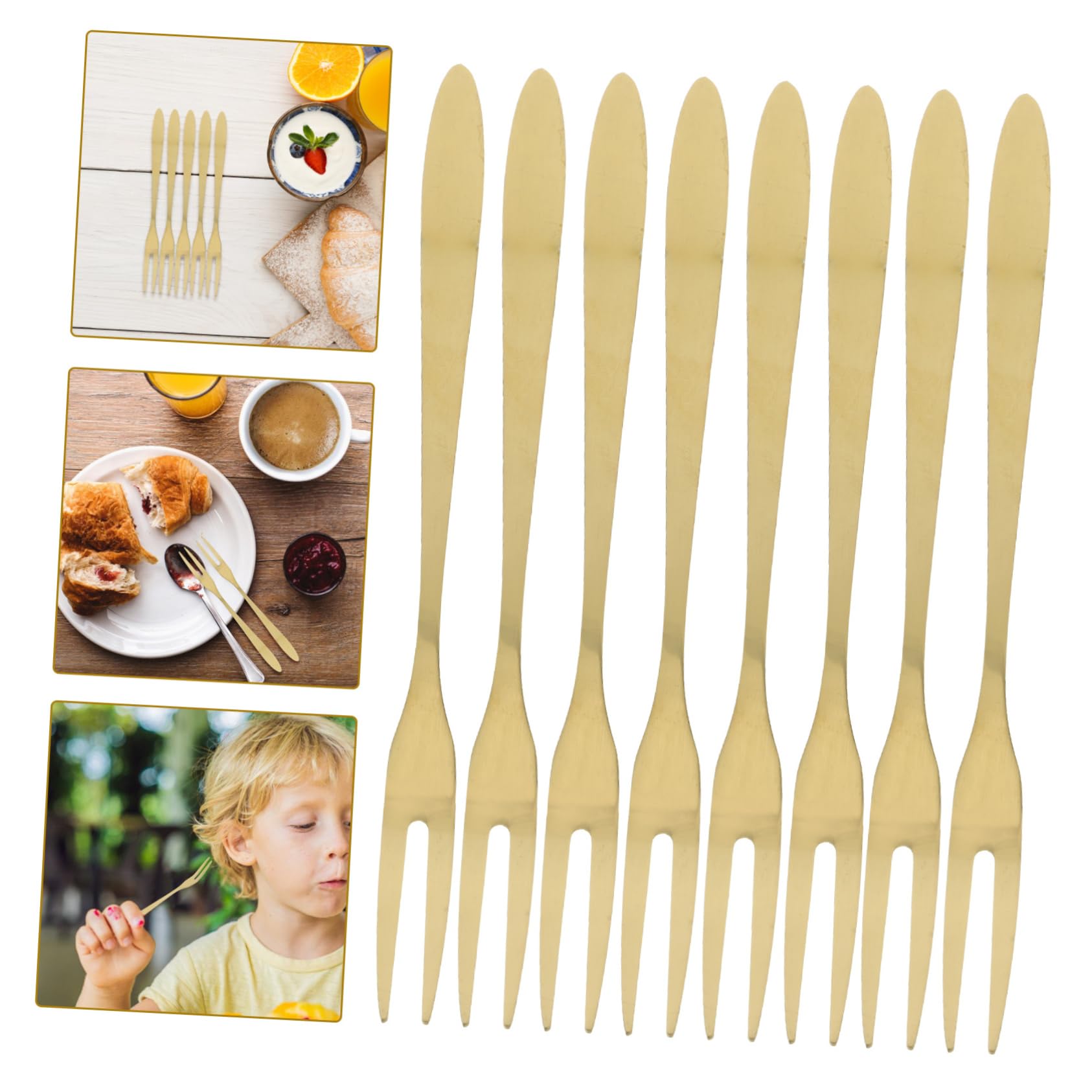 10-Pack Reusable Stainless Steel Fruit Forks & Picks - Perfect for Parties, Picnics, and Fruit Platters - Durable & Eco-Friendly Dessert Utensils