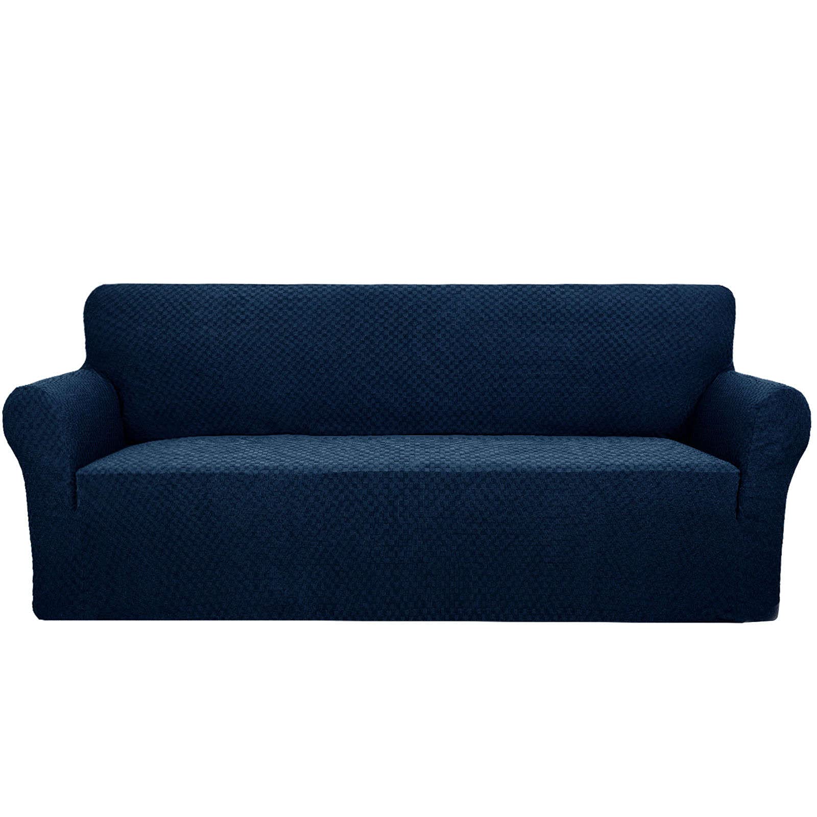 Stretch Sofa Slipcover - Jacquard Non-Slip Sofa Cover, Washable Furniture Protector for Living Room - Pet Friendly for Cats & Dogs - Navy Blue - Large Size | Perfect for Home Decor & Pet Owners