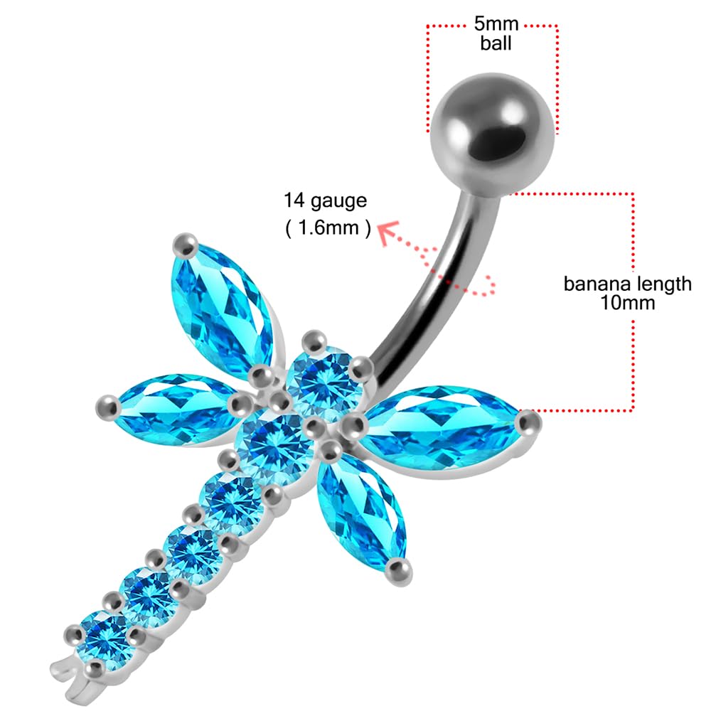 925 Sterling Silver Butterfly Belly Button Ring with Stainless Steel - Elegant Body Jewelry for Women, Perfect for Beach, Party & Everyday Wear