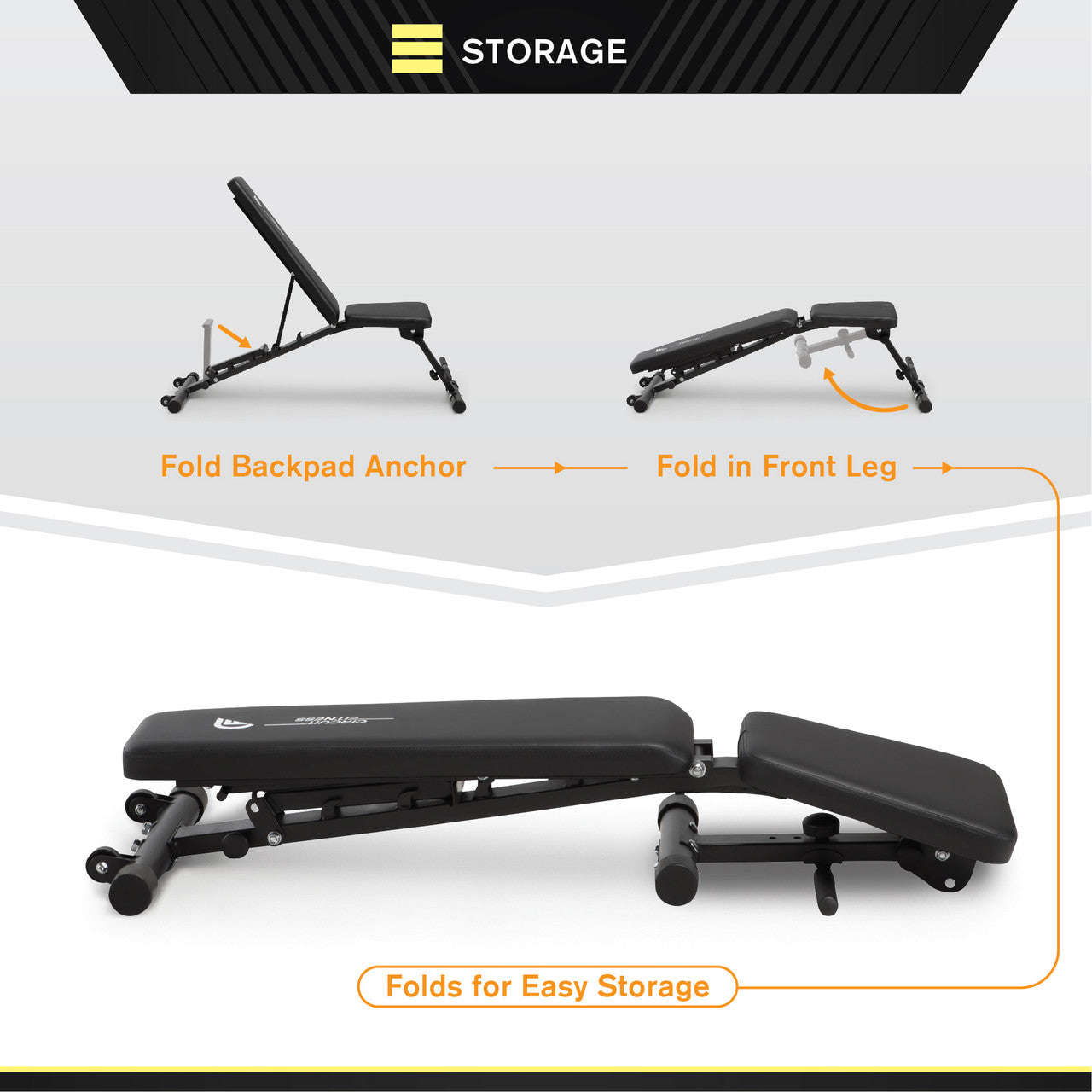 Adjustable Weight Bench for Home Gym - 6-Position Incline/Decline Workout Bench with Leg Holders | Perfect for Strength Training, Dumbbell Exercises & Full-Body Workouts - Circuit Fitness AMZ 617BN