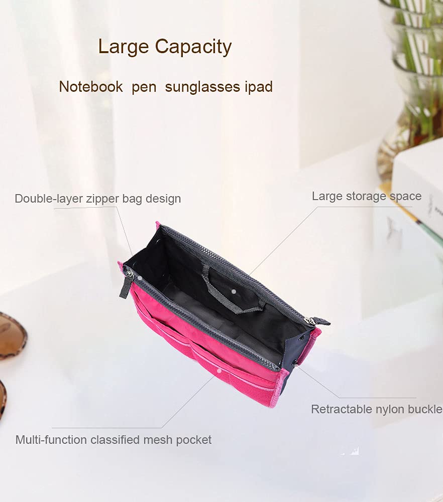 UCARE Travel Toiletry Bag for Women - Waterproof Cosmetic & Makeup Organizer with Sturdy Handle, Travel Size Toiletry Bag (Rose Red) - Perfect for Airplane, Gym, Camping & Weekend Getaways