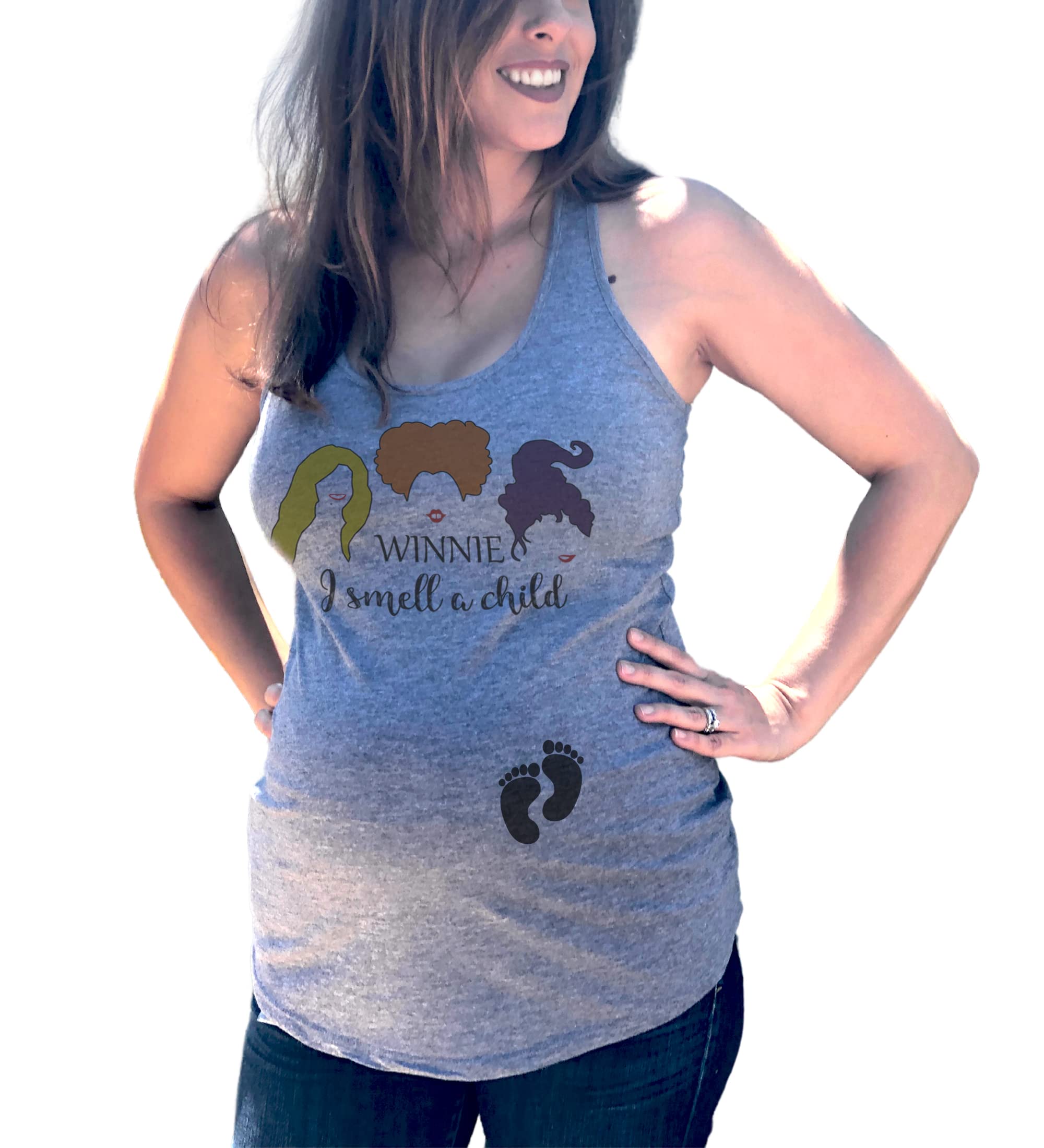 Winnie I Smell A Child Sanderson Sisters Women's Halloween T-Shirt - Cute & Funny Halloween Costume Top for Women - Perfect for Halloween Parties, Cosplay & Witch-Themed Events