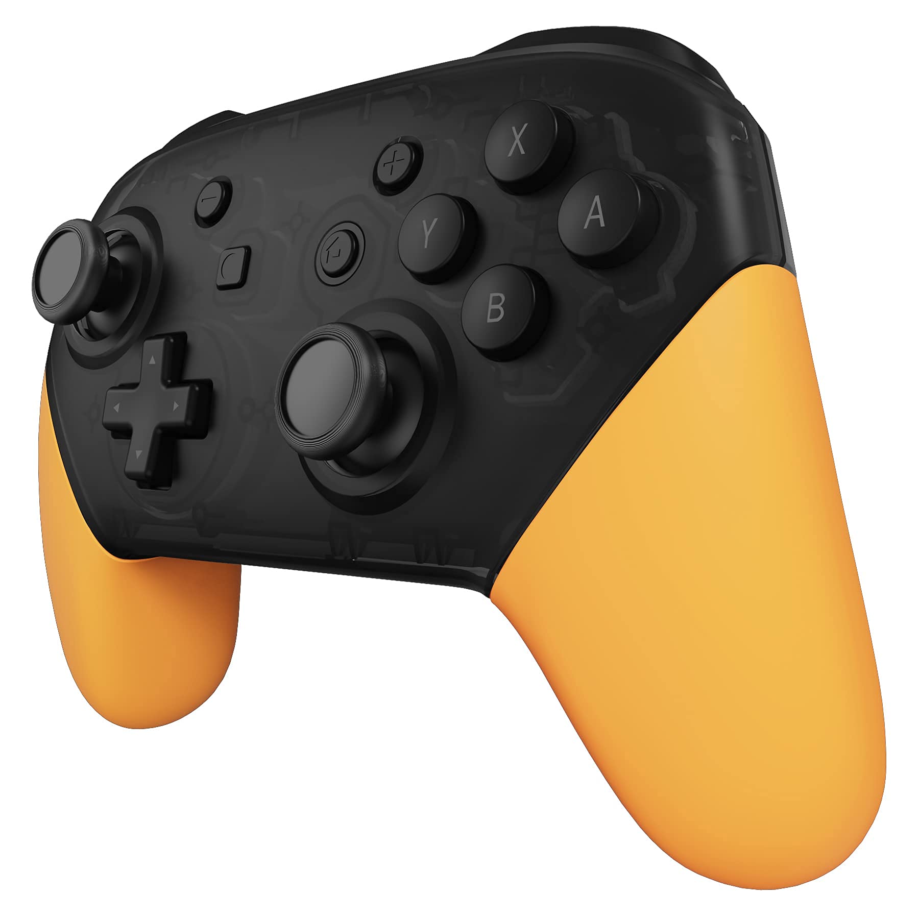 eXtremeRate Soft Touch Yellow Replacement Handle Grips for Nintendo Switch Pro Controller - DIY Hand Grip Shell (Controller Not Included) | Enhanced Grip for Gaming Comfort & Precision