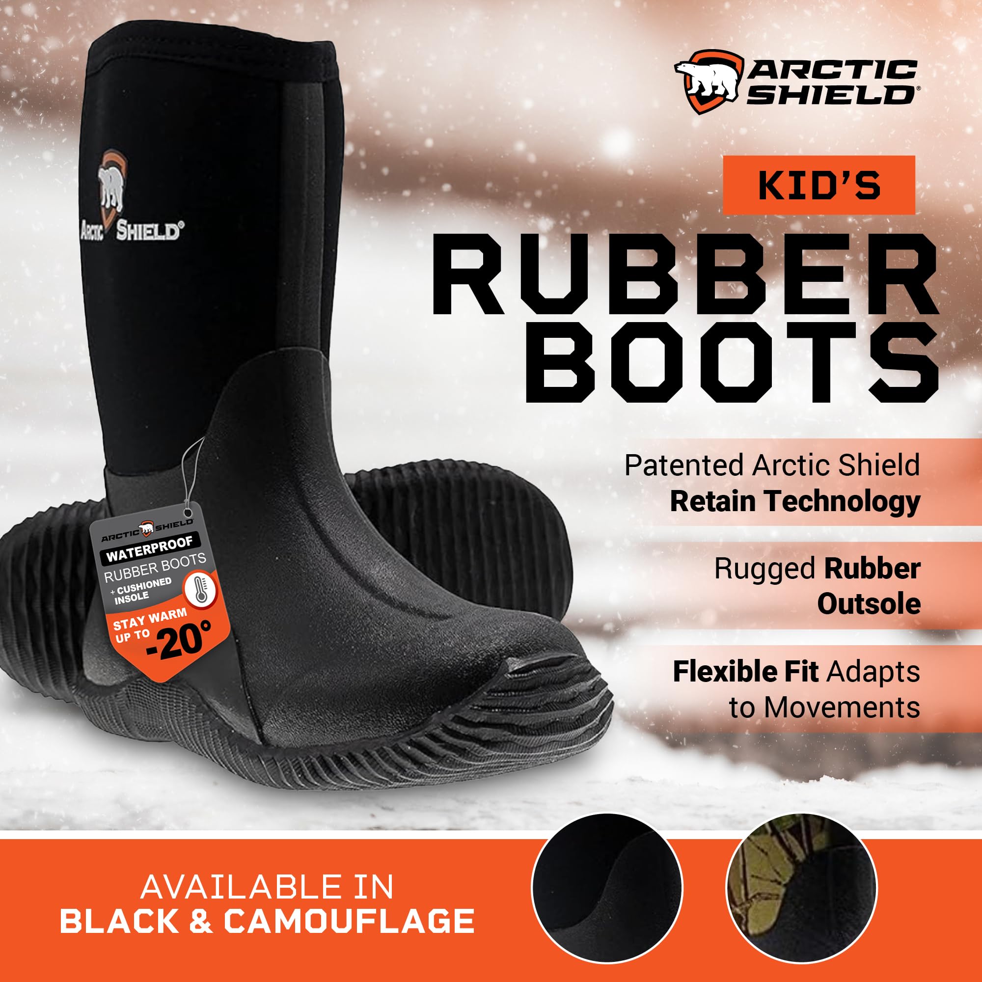 **Waterproof Insulated Kids Rain Boots for Boys & Girls - Winter Snow Boots for Toddlers & Big Kids - Unisex Outdoor Boots for Rain, Mud, Fishing & Farming | Perfect for Playground, Hiking & Puddle Jumping**