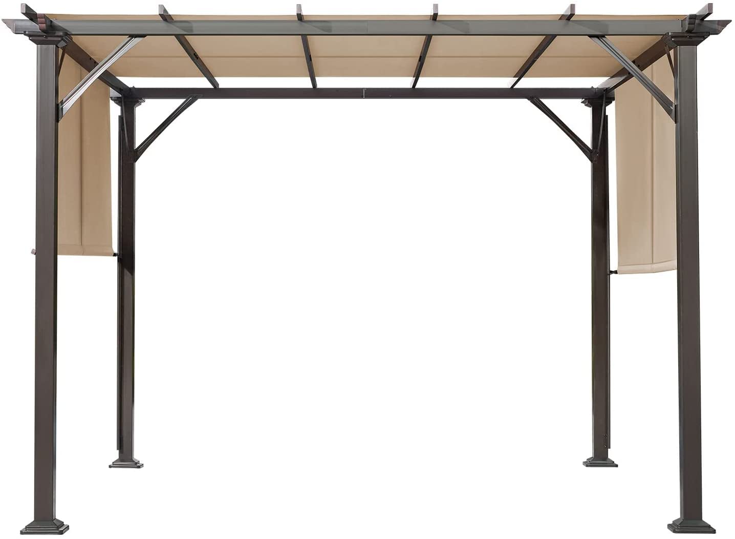 10' x 10' Outdoor Steel Pergola with Shade Canopy - EROMMY Patio Gazebo for Garden, Deck, Lawn & Backyard | Perfect for Outdoor Entertaining, Relaxation & Shade Protection