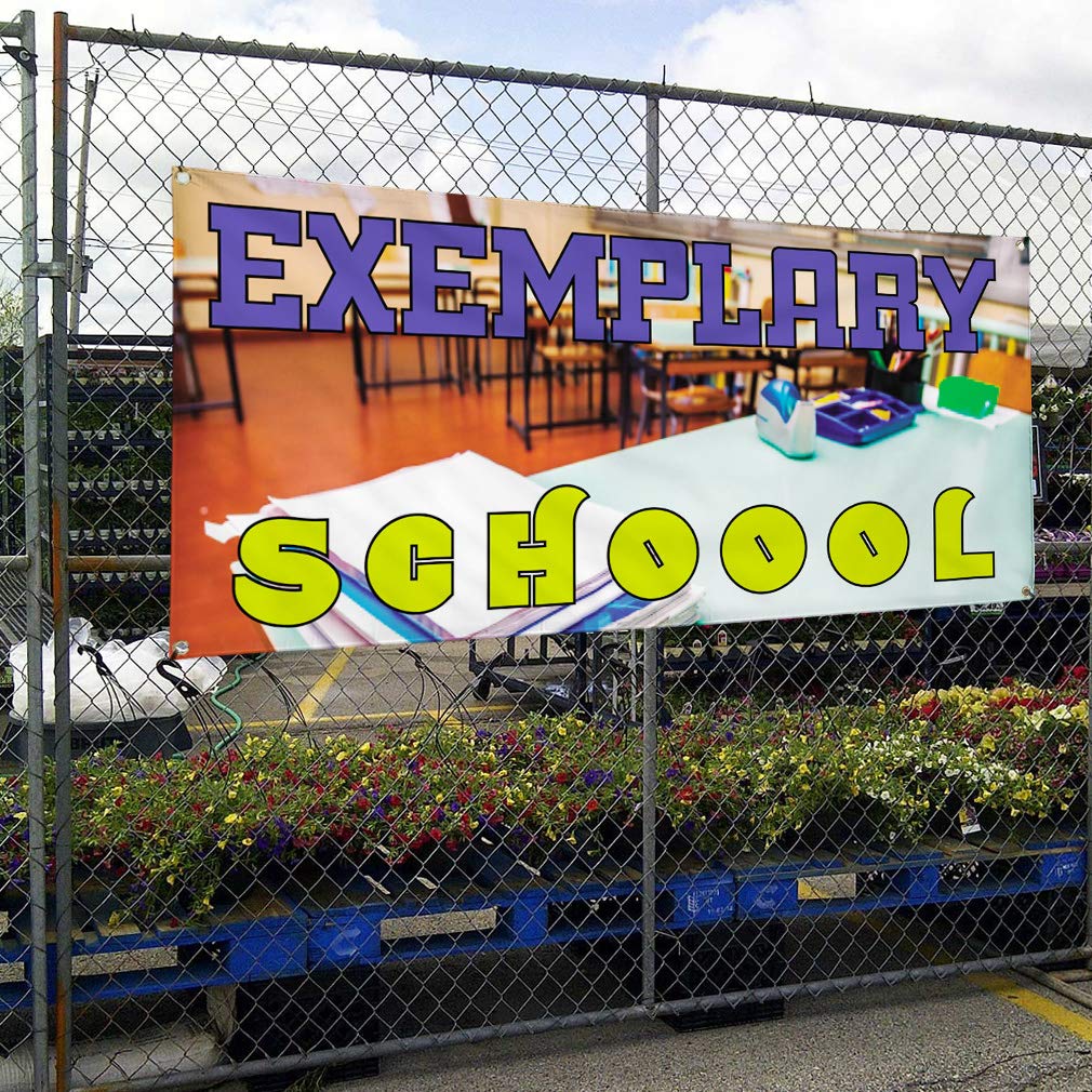 Durable Vinyl Banner 48x96 Inches - Weatherproof Outdoor School Advertising Sign with 8 Grommets for Education, Industrial & Yard Use | Perfect for Events, Sports & Business Promotion