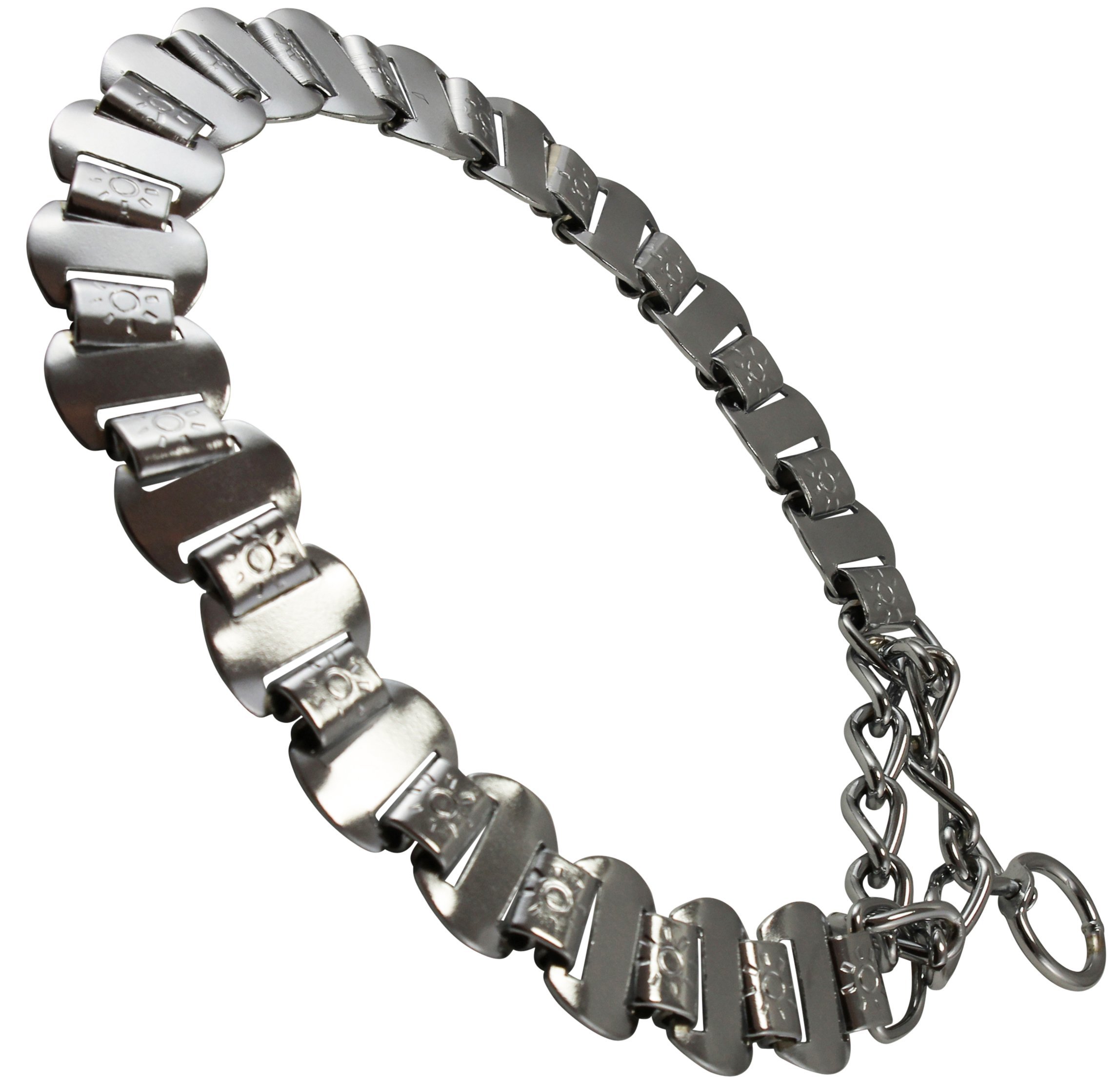 Stainless Steel Martingale Dog Collar with 3mm Chain Links - Adjustable 14.5