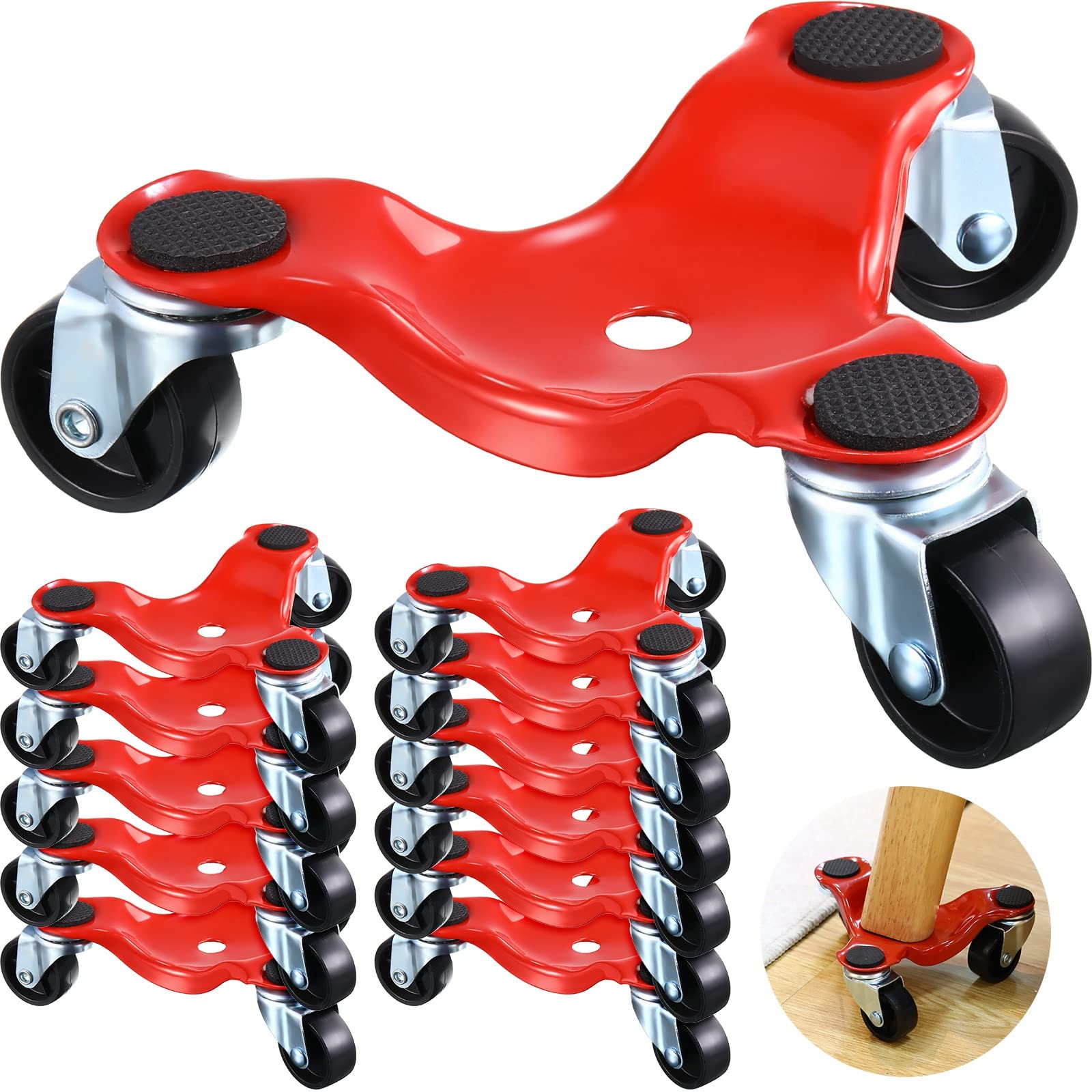 12-Piece Heavy Duty Steel Furniture Mover Dolly Set - 3-Wheeled 200 lbs Capacity Moving Dolly for Pool Tables, Home, Office & Warehouse - Perfect for Smooth Furniture Relocation & Equipment Moving