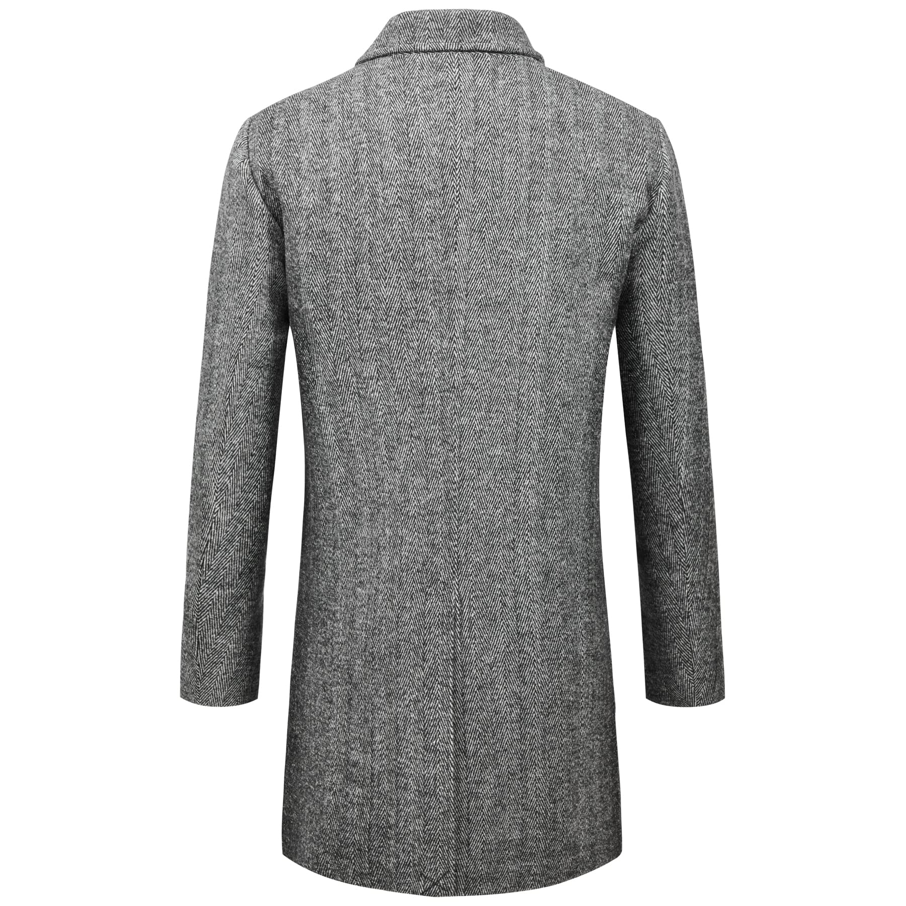 WULFUL Men's Slim Fit Wool Trench Coat - Warm Winter Overcoat for Business, Office & Formal Occasions