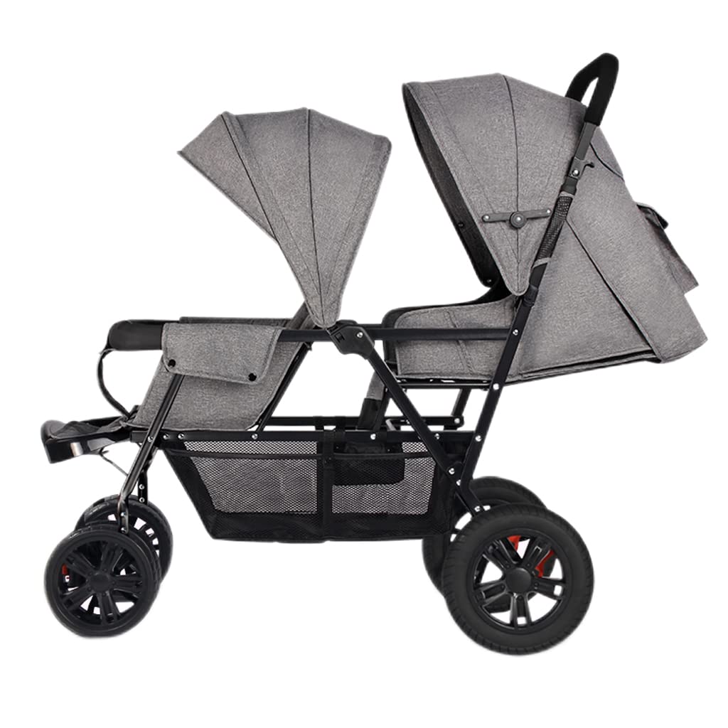 **Best Twin Stroller Wagon for Travel - Lightweight, Foldable Double Stroller with Large Storage Basket & 5-Point Safety Harness - Perfect for Shopping, Park Outings & Family Adventures**