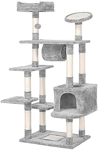 Premium Cat Tree Condo with Scratching Post, Plush Perch & Tunnel - Multi-Level Cat Tower Furniture for Indoor Cats - Perfect for Play, Climbing, Scratching & Napping