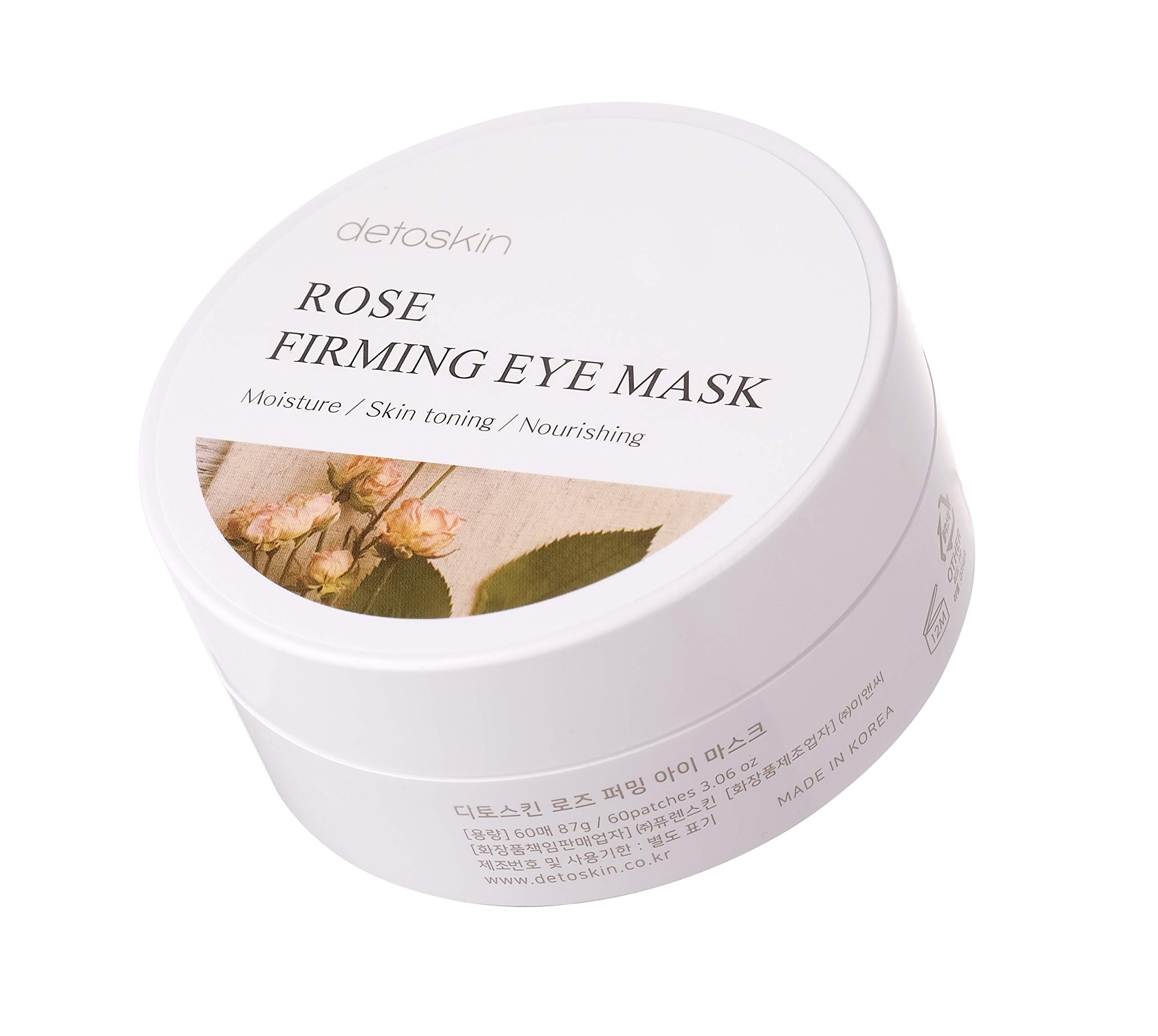 Rose Firming Eye Mask 60 Sheets | Under Eye Collagen Patches for Puffy Eyes, Dark Circles & Wrinkles | Hydrating & Nourishing Eye Pads | Reduce Bags & Fine Lines | Perfect for Night Routine & Travel Skincare