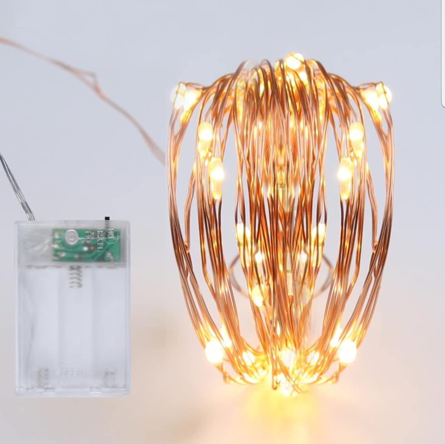 Super Bright 50 LED Christmas Lights - 16ft Battery Operated Fairy String Lights for Indoor & Outdoor Decor - Warm White Twinkle Lights for Holiday, Party, Wedding, and Home Decoration