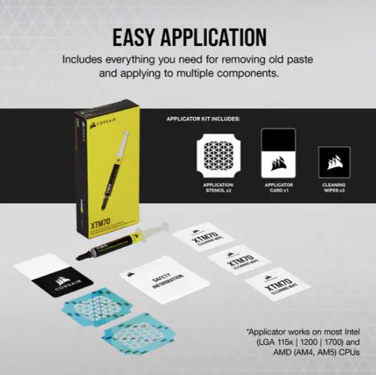 Corsair XTM70 Extreme Performance Thermal Paste - High Conductivity CPU GPU Thermal Compound for PC Gaming, Overclocking & Laptop Cooling