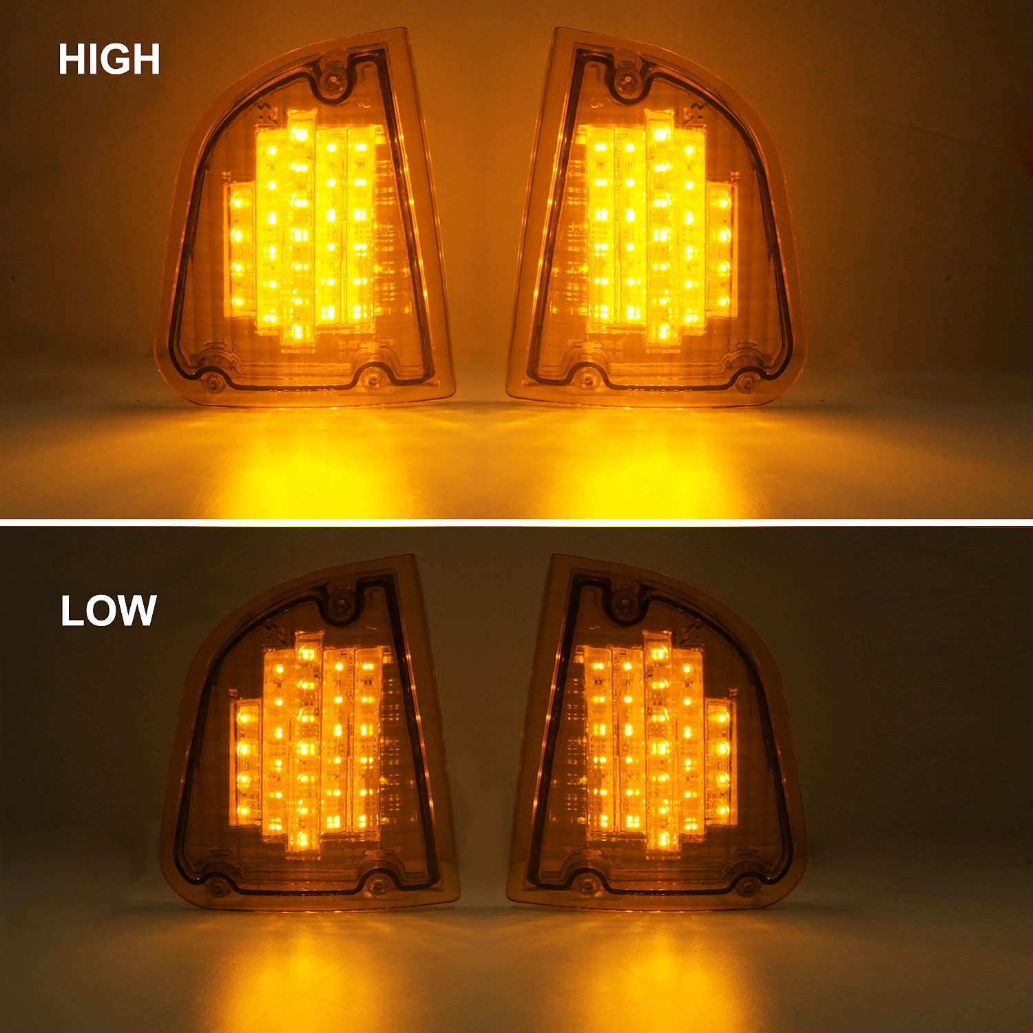Amber LED Front Turn Signal Lights for Kenworth T600 T660 K300 T300 T330 - Pair with 1157 Plug (LH & RH) - Durable Replacement for Parking Corner Lights - Perfect for Truck Upgrades & Nighttime Safety