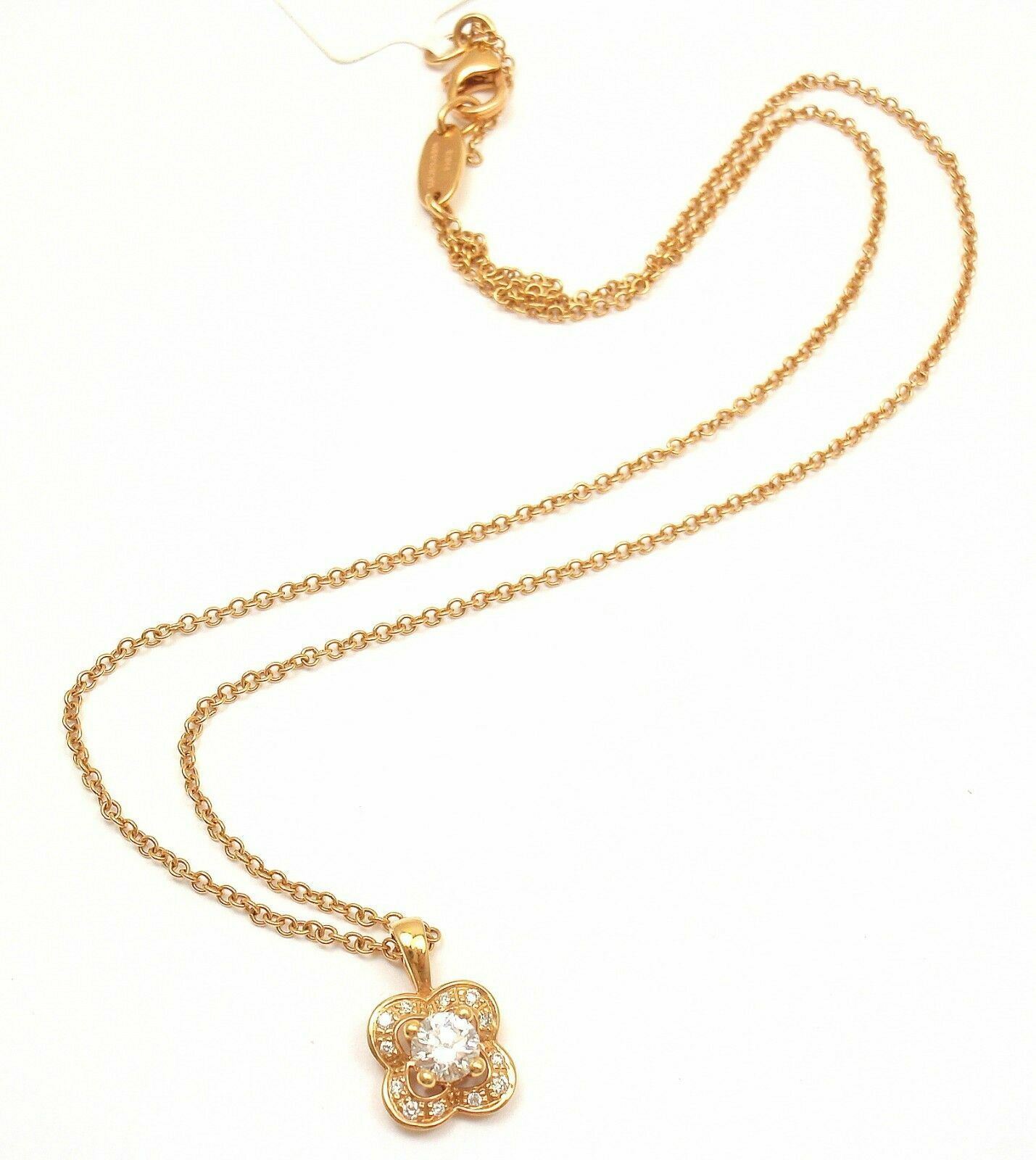 18K Rose Gold Diamond Flower Pendant Necklace for Women | Luxury Jewelry Gift for Anniversary, Valentine's Day & Special Occasions | Elegant Floral Design for Party, Wedding & Evening Wear