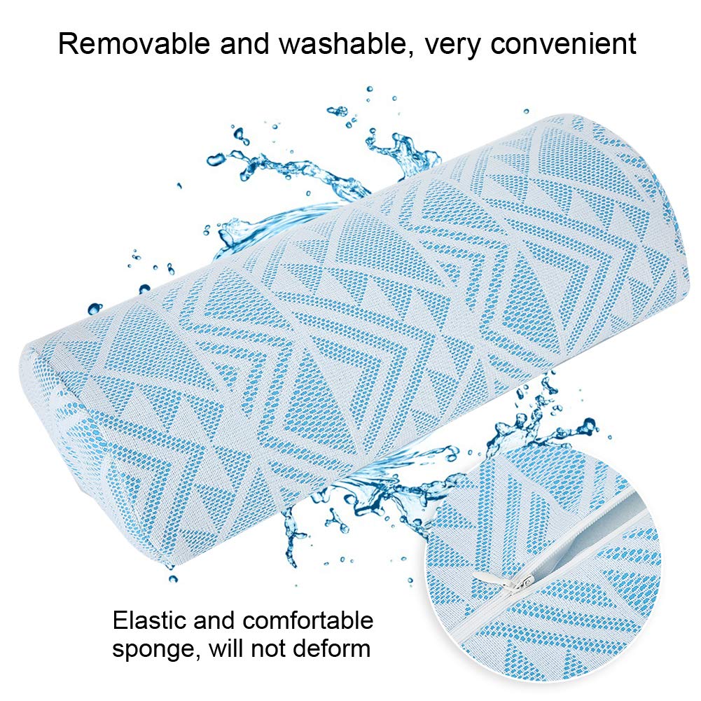 Soft Nail Art Hand Rest Pillow for Manicure - Gel Polish Cushion with Lace Design, 3 Color Options (Blue) - Perfect for Salon, Home Nail Care & DIY Gel Polish Application