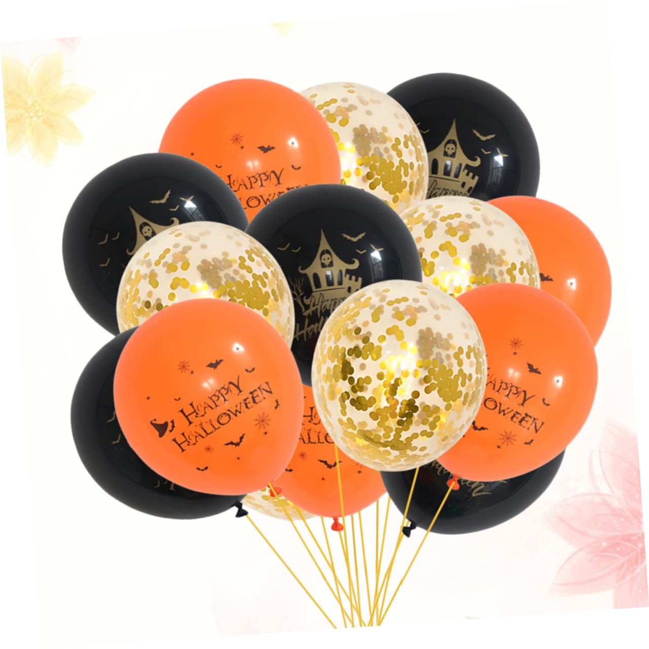 Abaodam 15-Piece Halloween Balloon Set - Latex Balloons with Confetti for Party Decorations | Perfect for Halloween Parties, Home Decor & Spooky Celebrations