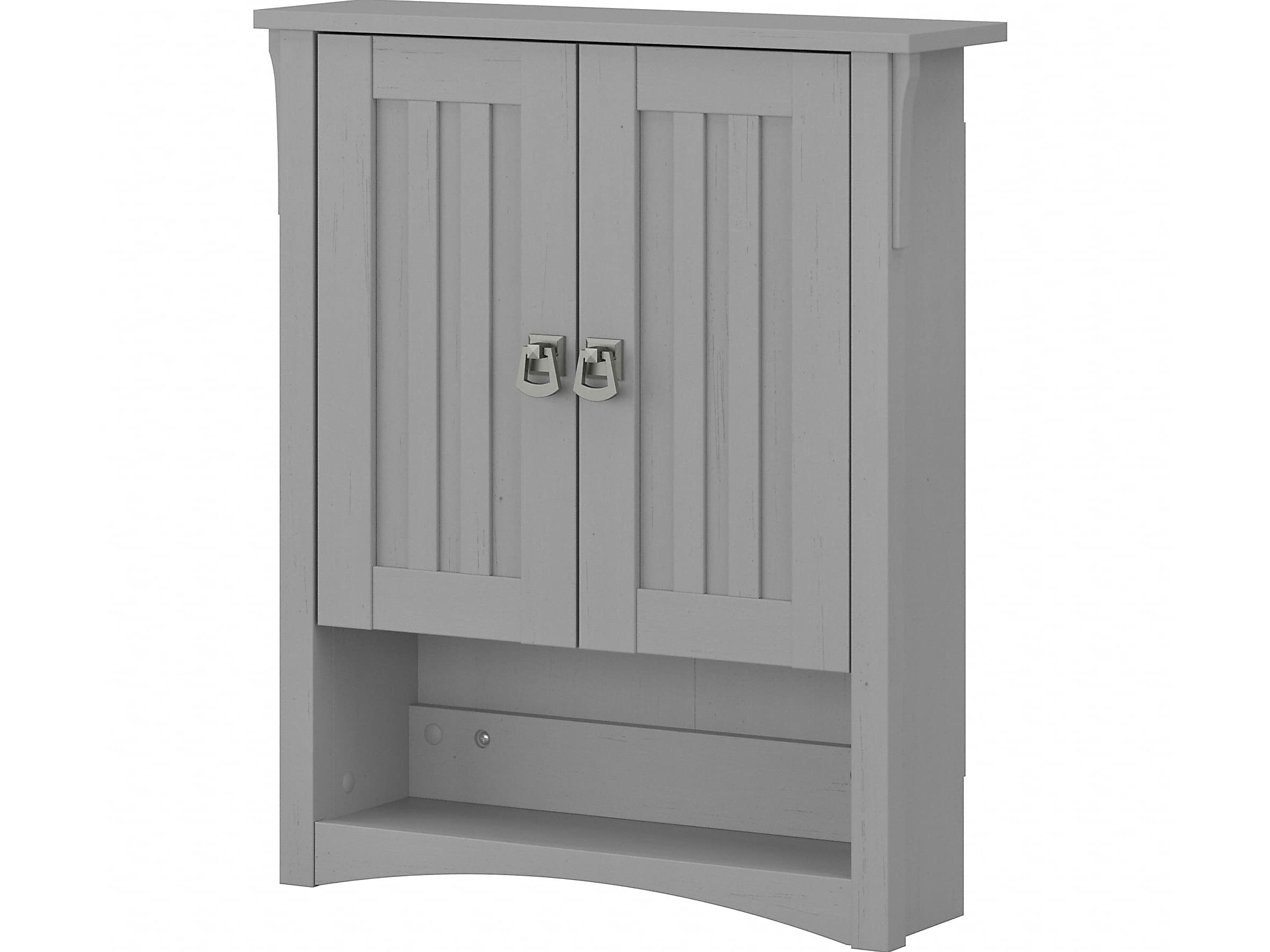 Bush Furniture Salinas Bathroom Wall Cabinet with Doors - Cape Cod Gray - Space Saving Storage for Towels, Toiletries & Bathroom Essentials