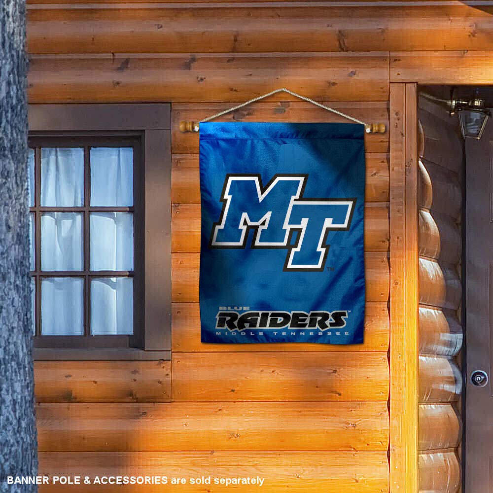Middle Tennessee Blue Raiders House Flag Banner - College Sports Team Pride Decor for Porch, Yard & Tailgating - Durable Outdoor NCAA Fan Gear