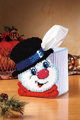 Snappy Snowman Tissue Box Cover - Holiday Decorative Tissue Holder for Christmas Home Decor - Perfect for Living Room, Bedroom, and Office