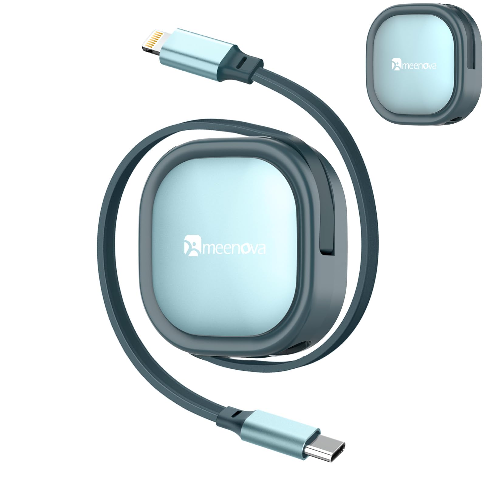 Retractable USB C to Lightning Fast Charging Cable 4-Stage Length Adjustable (1.2m/4ft) - PD 27W Compatible with iPhone 14/13/12/11 Pro Max/XS/XR/8/7/6s/6 Plus/SE & AirPods - Perfect for Travel, Office and Home Charging