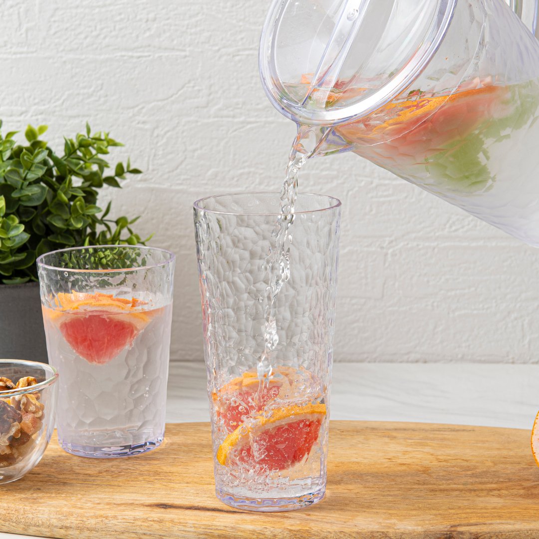 Premium ChillCraft Clear Highball Tumblers Set of 8 - 16oz Crystal Glass Cups for Cocktails, Iced Coffee & Smoothies - Perfect for Home Bars, Parties & Outdoor Gatherings
