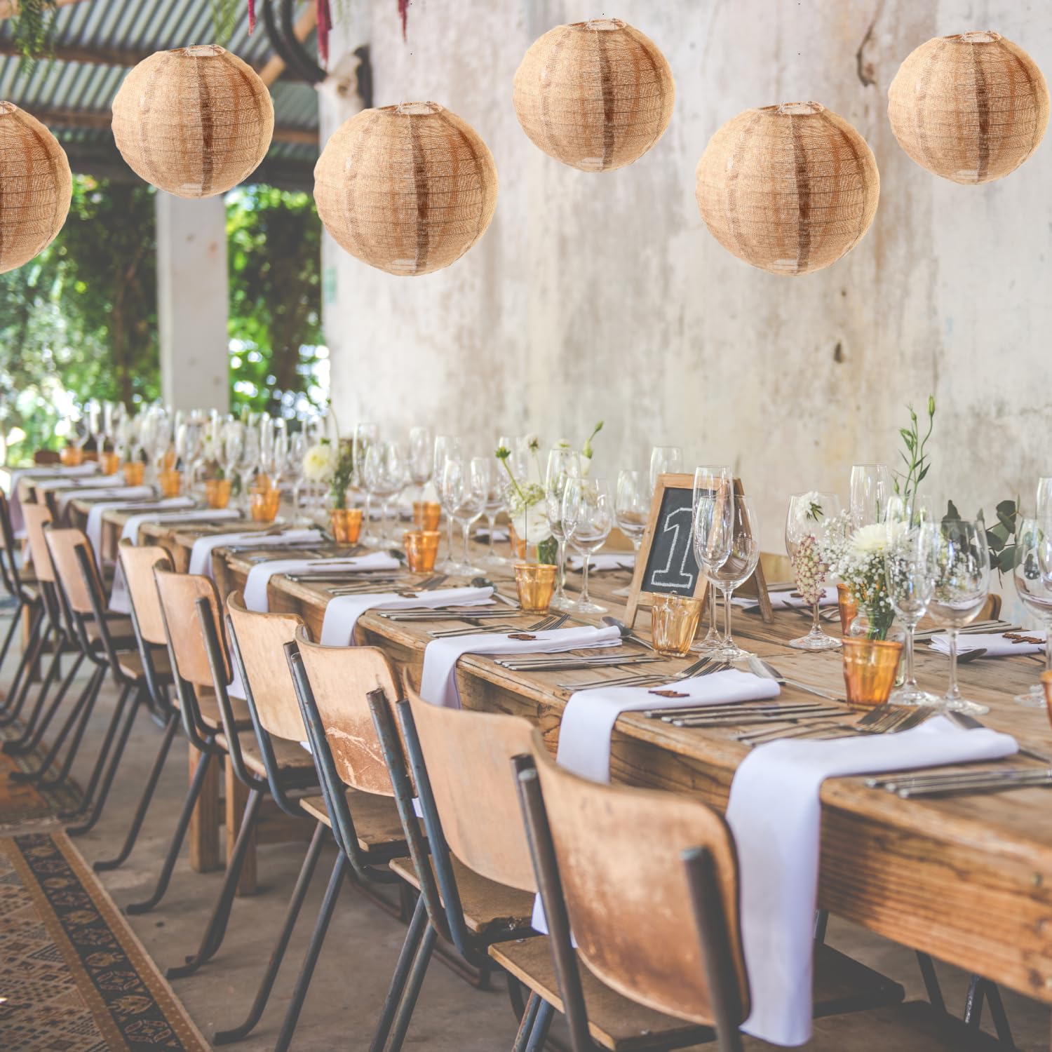 Andaz Press Hanging Burlap Lanterns - 8