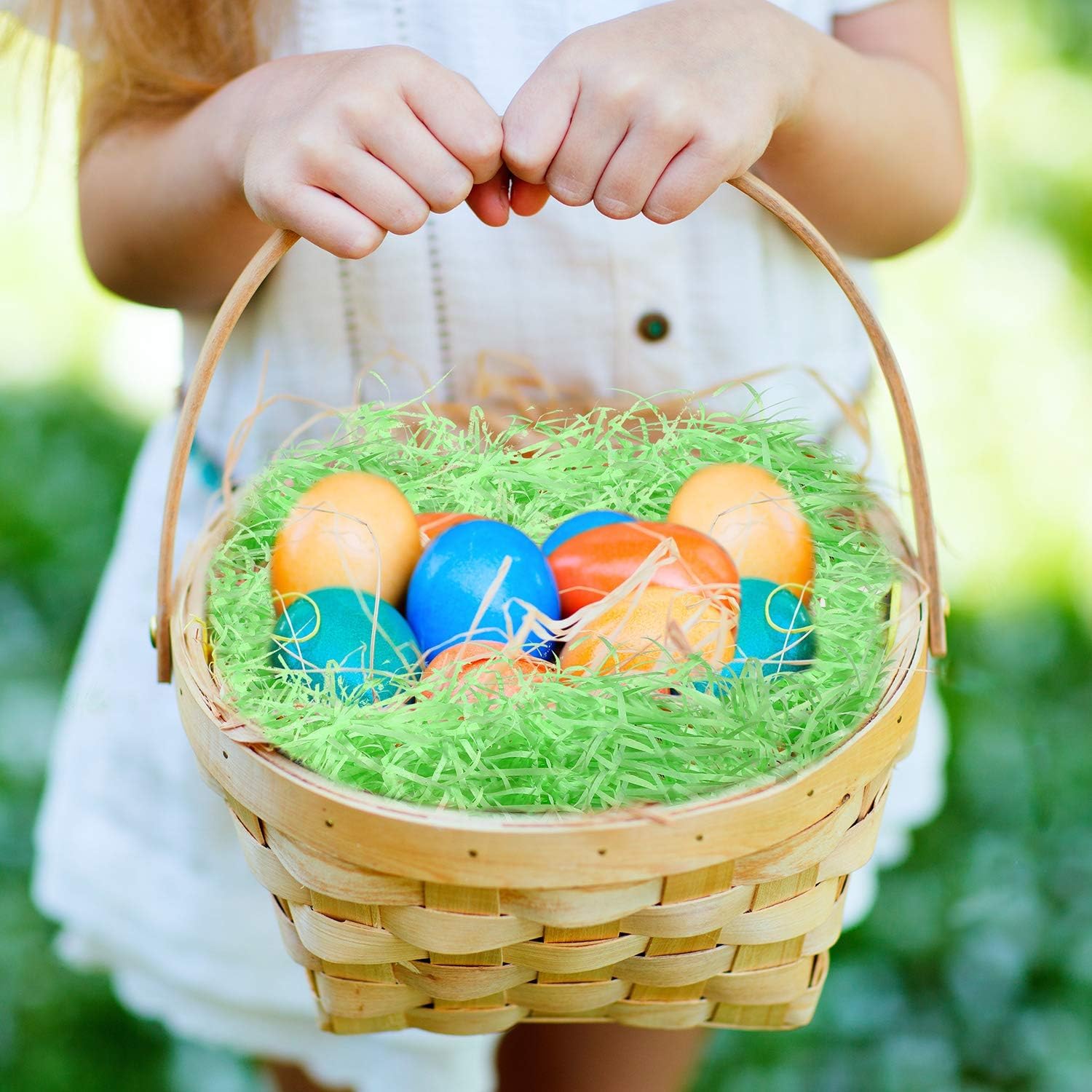 Eco-Friendly Easter Basket Filler - Recyclable Papyrus Grass, Crepe Paper & Shredded Decorations for Party, Egg Hunts & Gift Wrapping (1/2 Pound) - Perfect for Spring Celebrations, DIY Crafts & Festive Home Decor